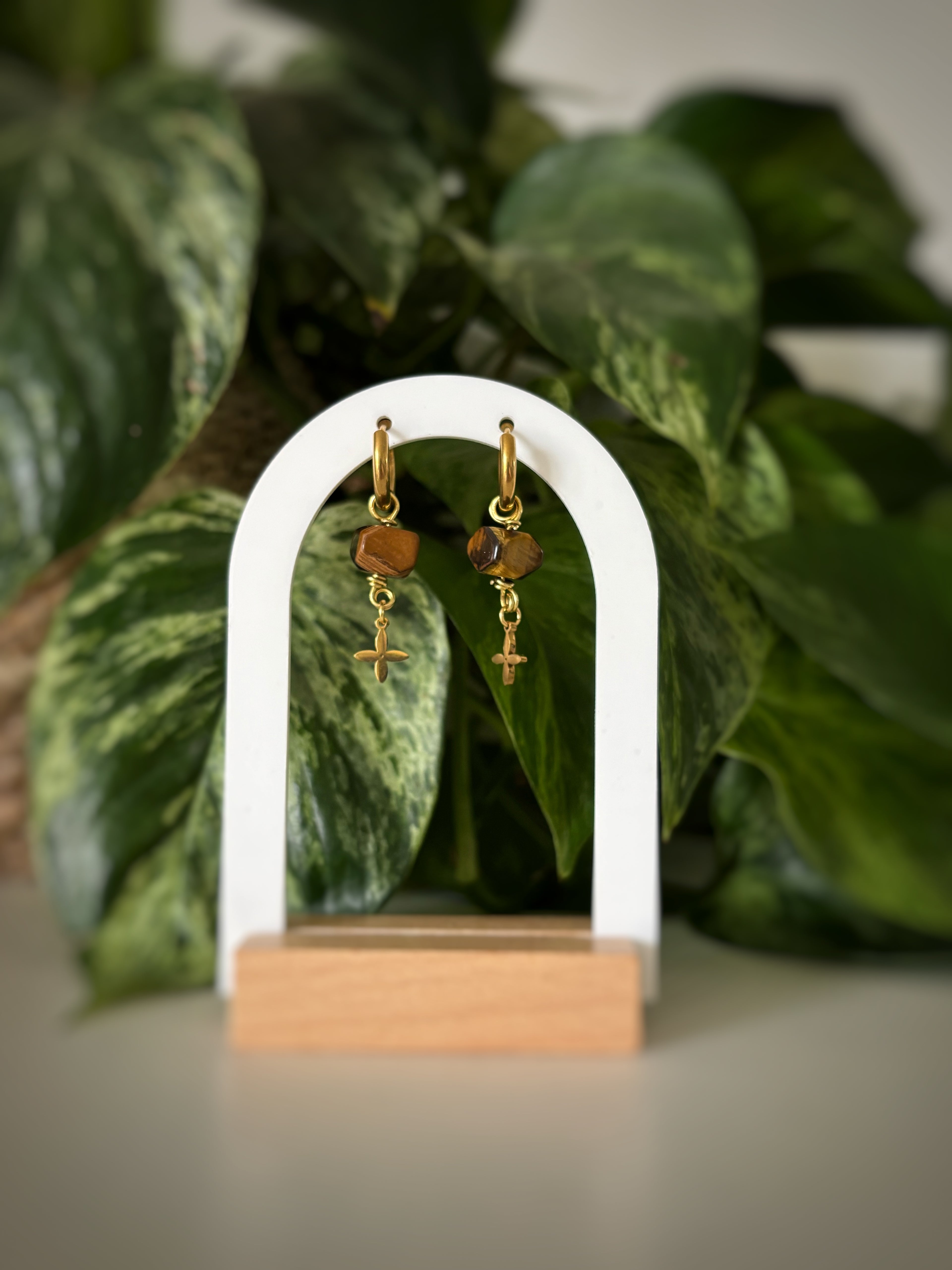 Boucles d’oreilles - œil de tigre