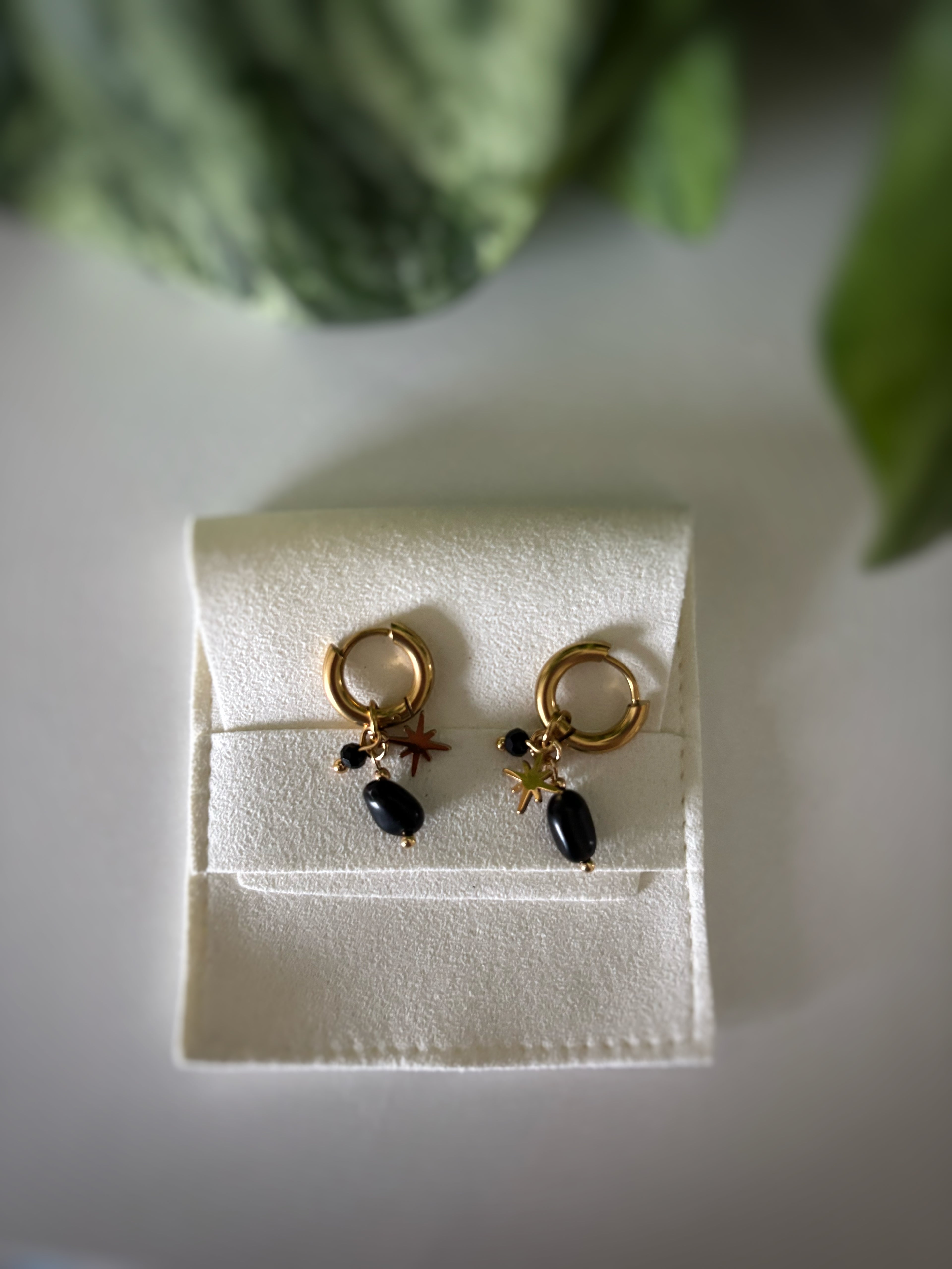 Boucles d’oreilles - obsidienne