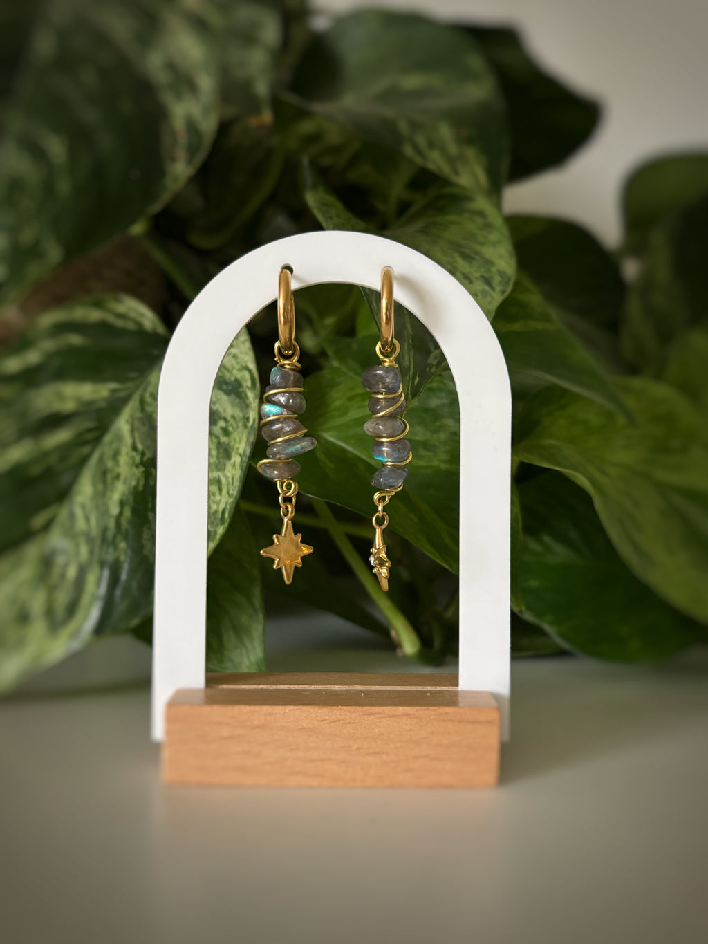 Boucles d’oreilles Labradorite - Étoile