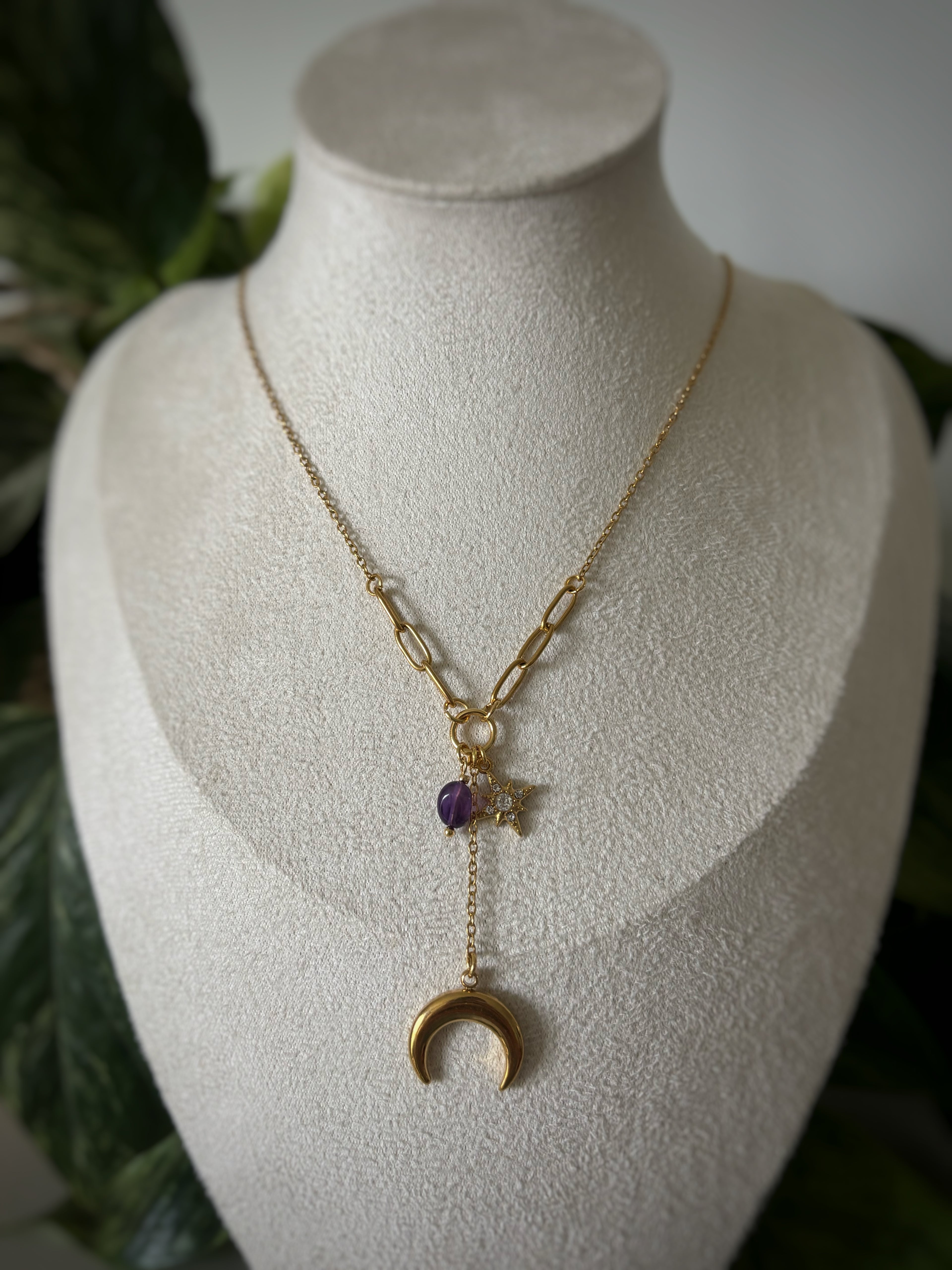 Collier améthyste - lune