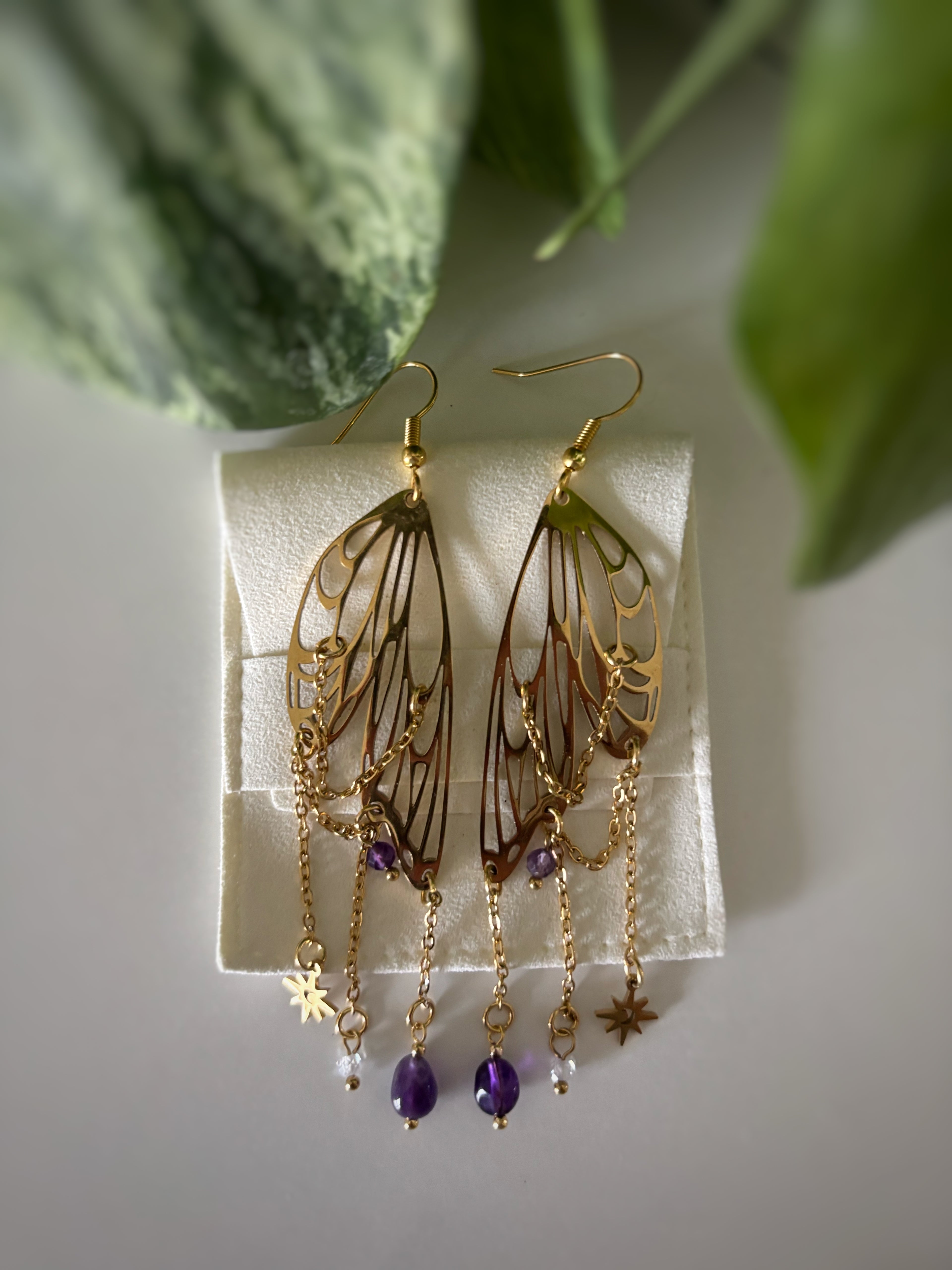 Boucles d’oreilles Papillon - Améthyste