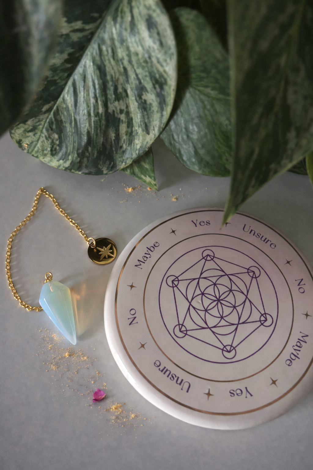 Kit de divination – Pendule en opalite
