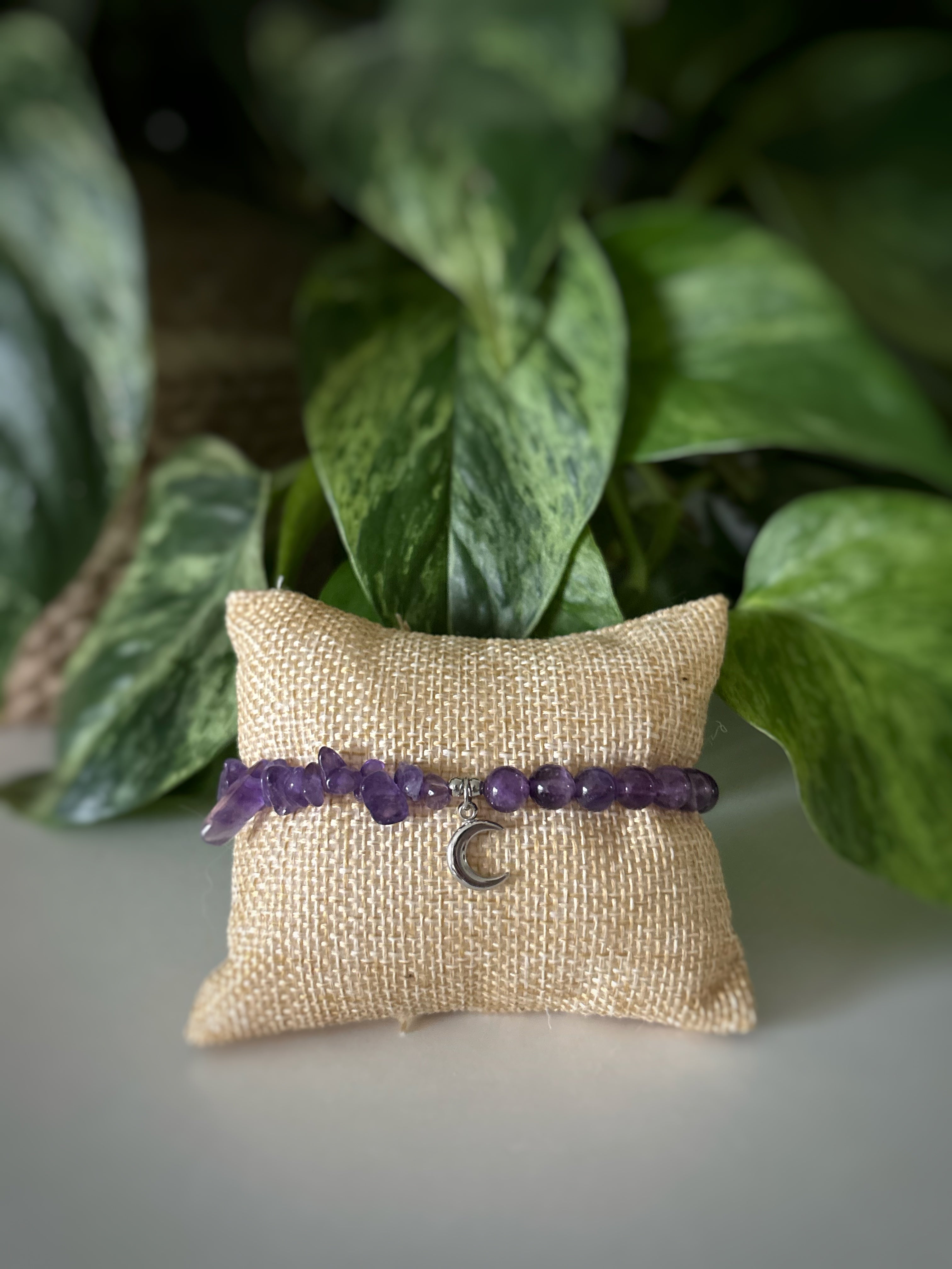Bracelet améthyste - lune