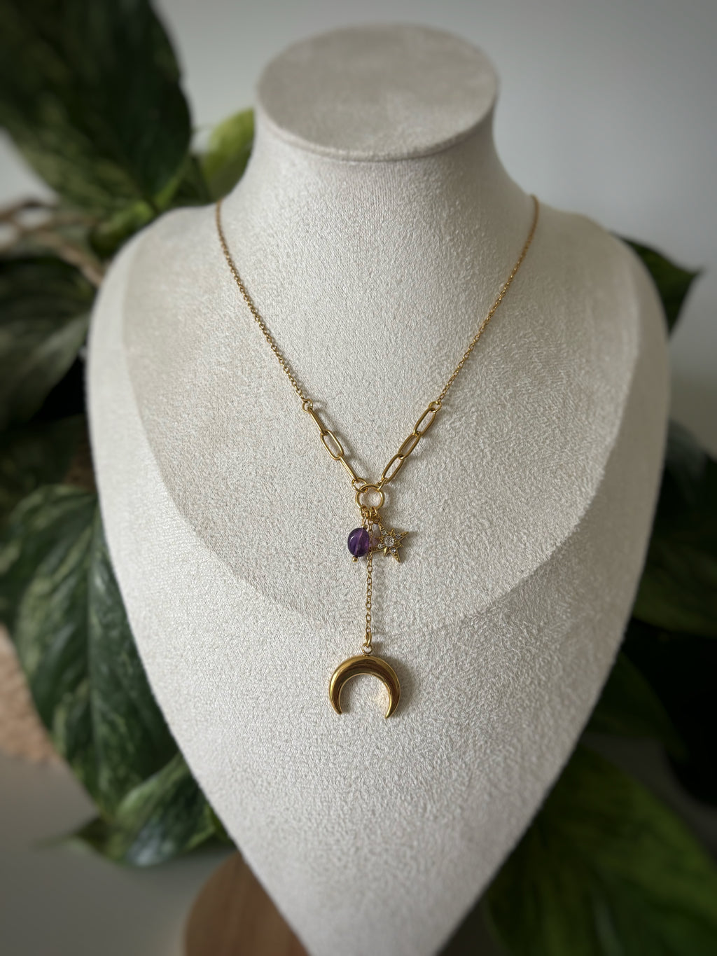 Collier améthyste - lune