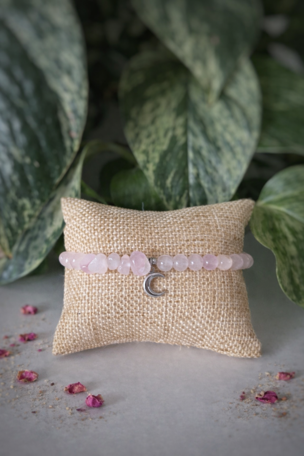 Bracelet Quartz rose - lune