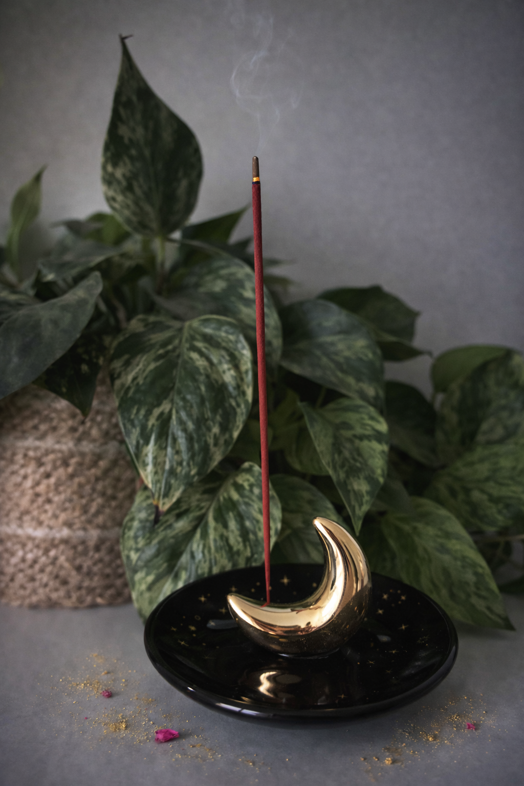 Porte-encens en céramique – Croissant de lune