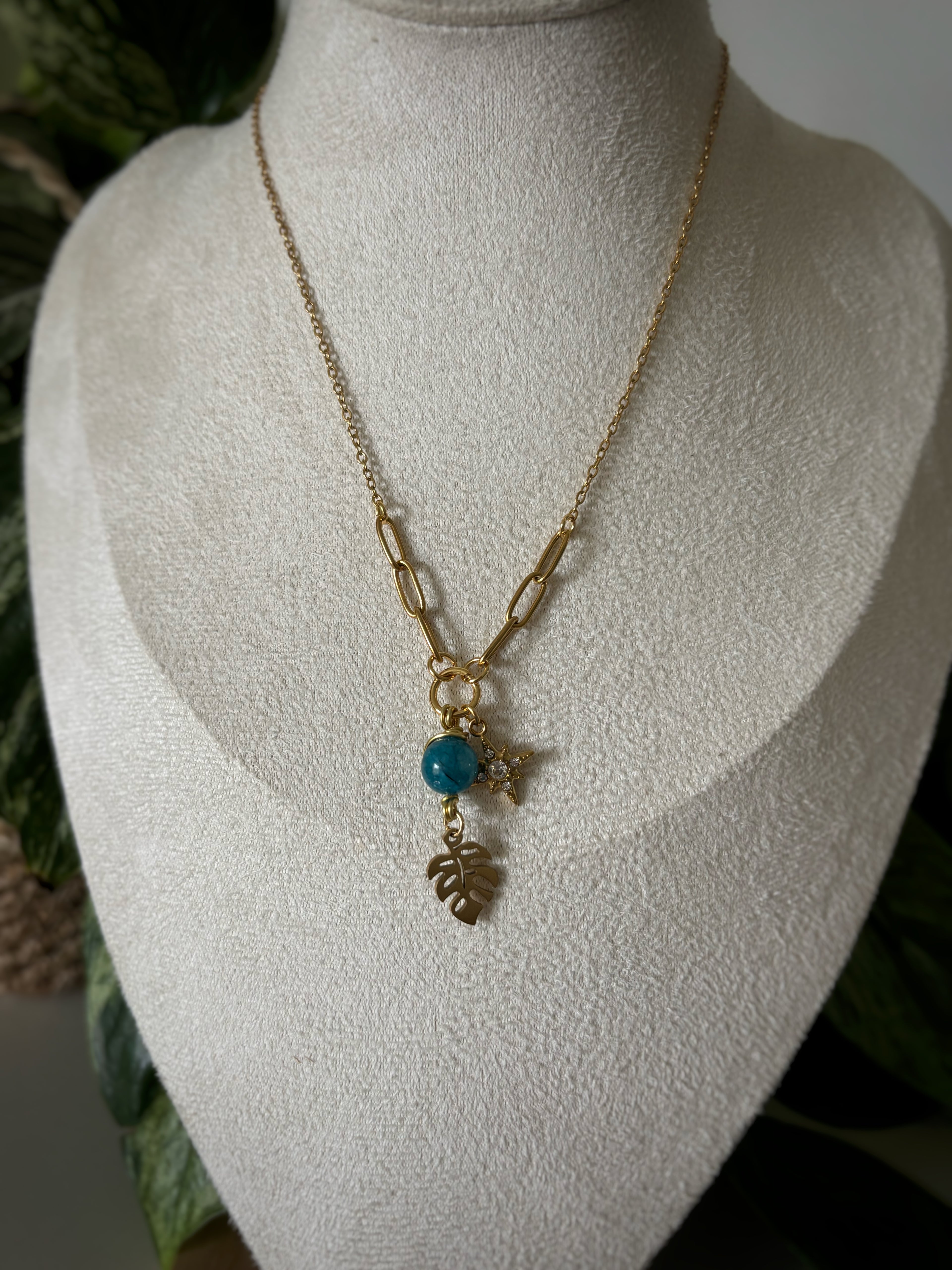 Collier monstera - Apatite