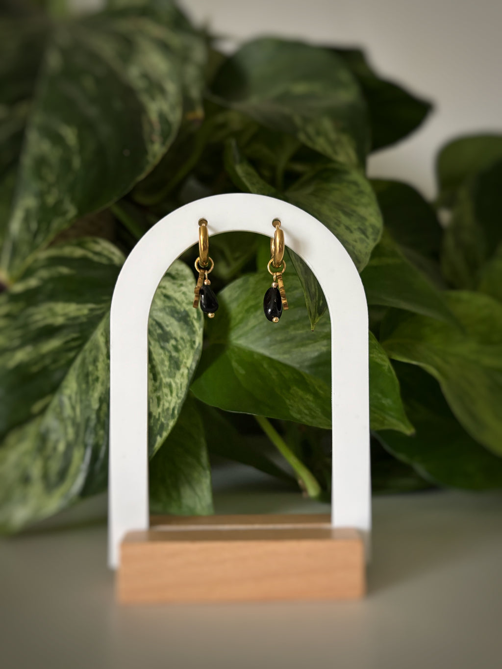 Boucles d’oreilles Arya - Obsidienne