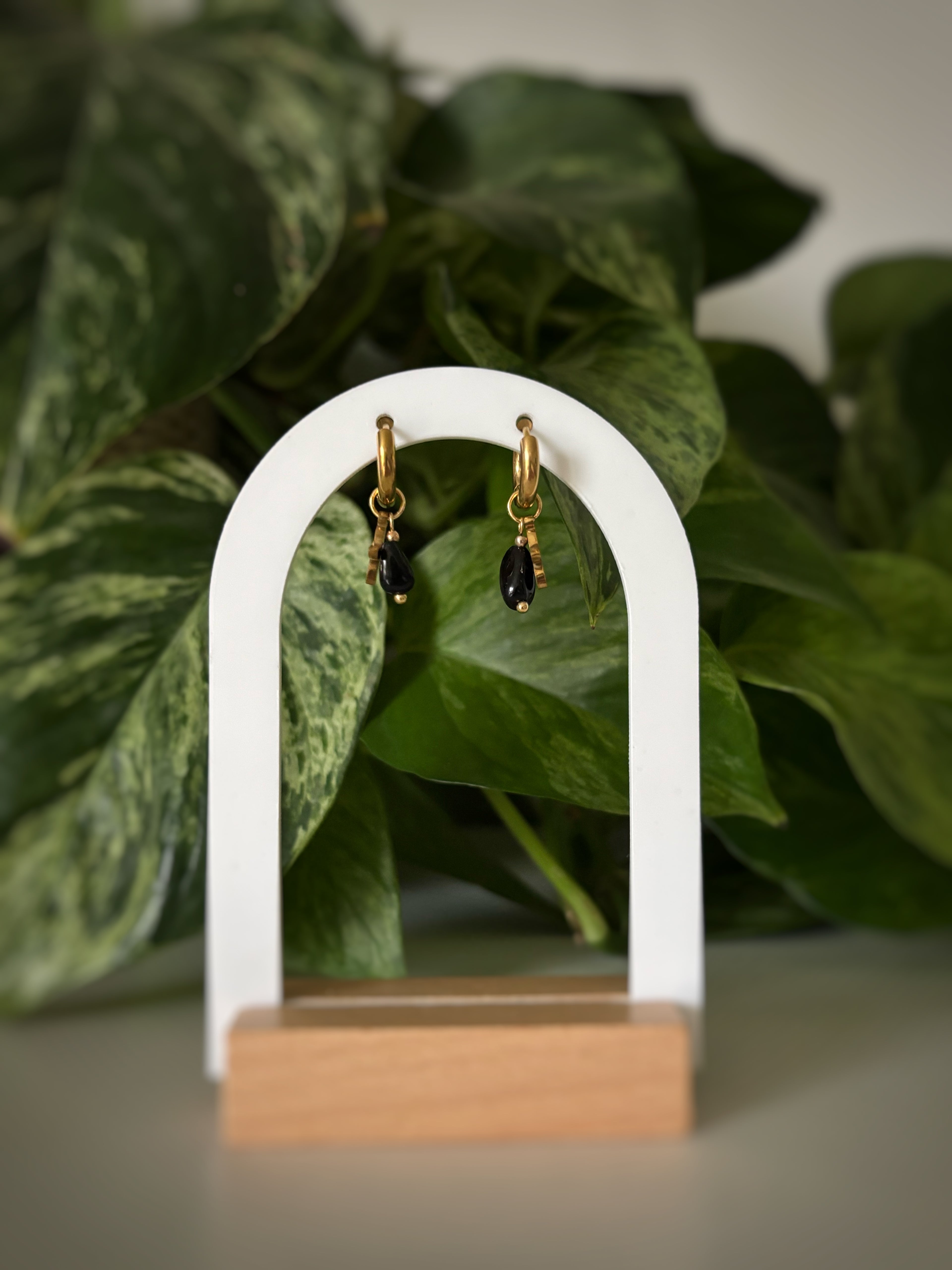 Boucles d’oreilles Arya - Obsidienne