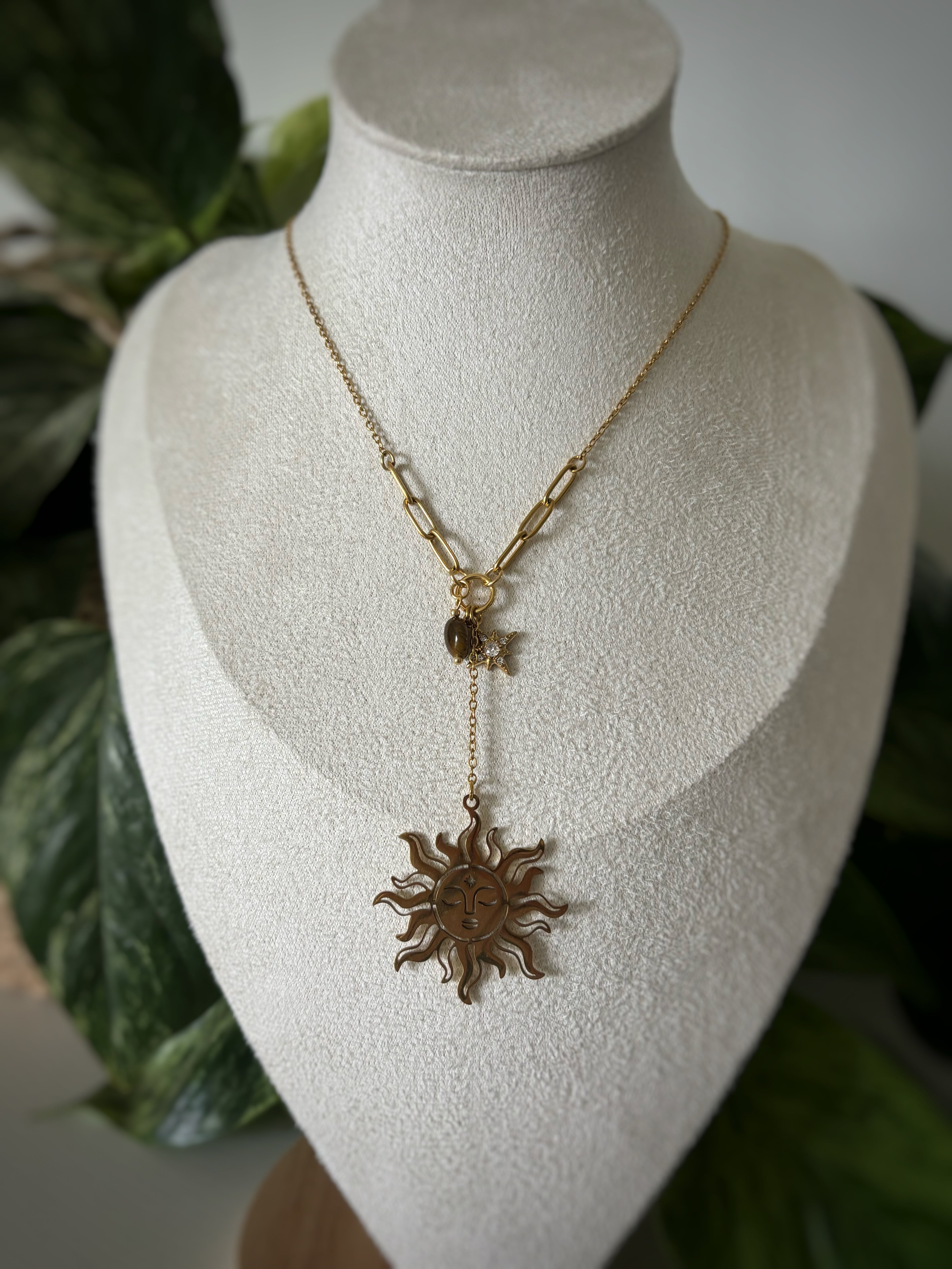 Collier œil de tigre - Soleil