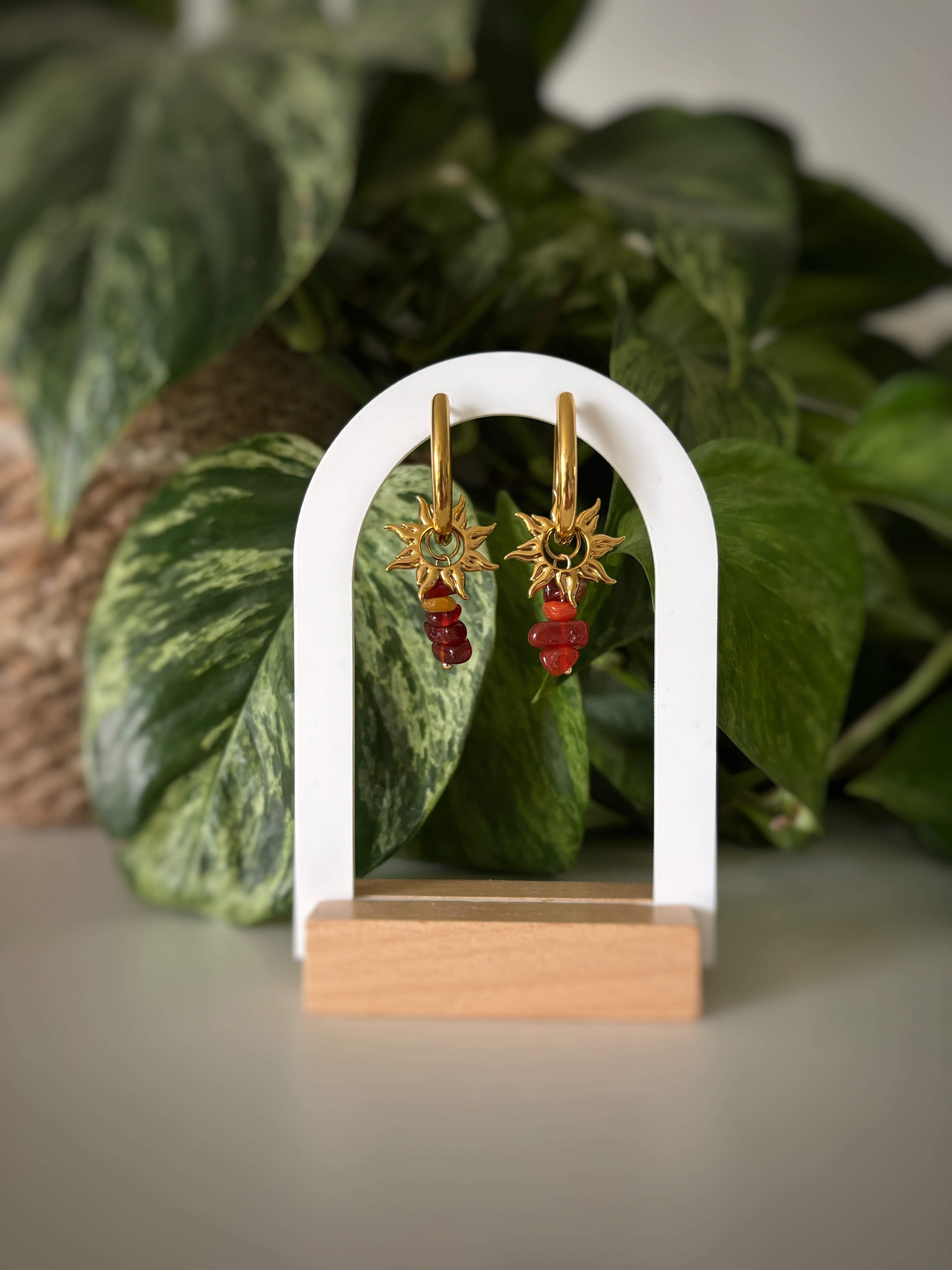 Boucles d’oreilles Luna - Cornaline