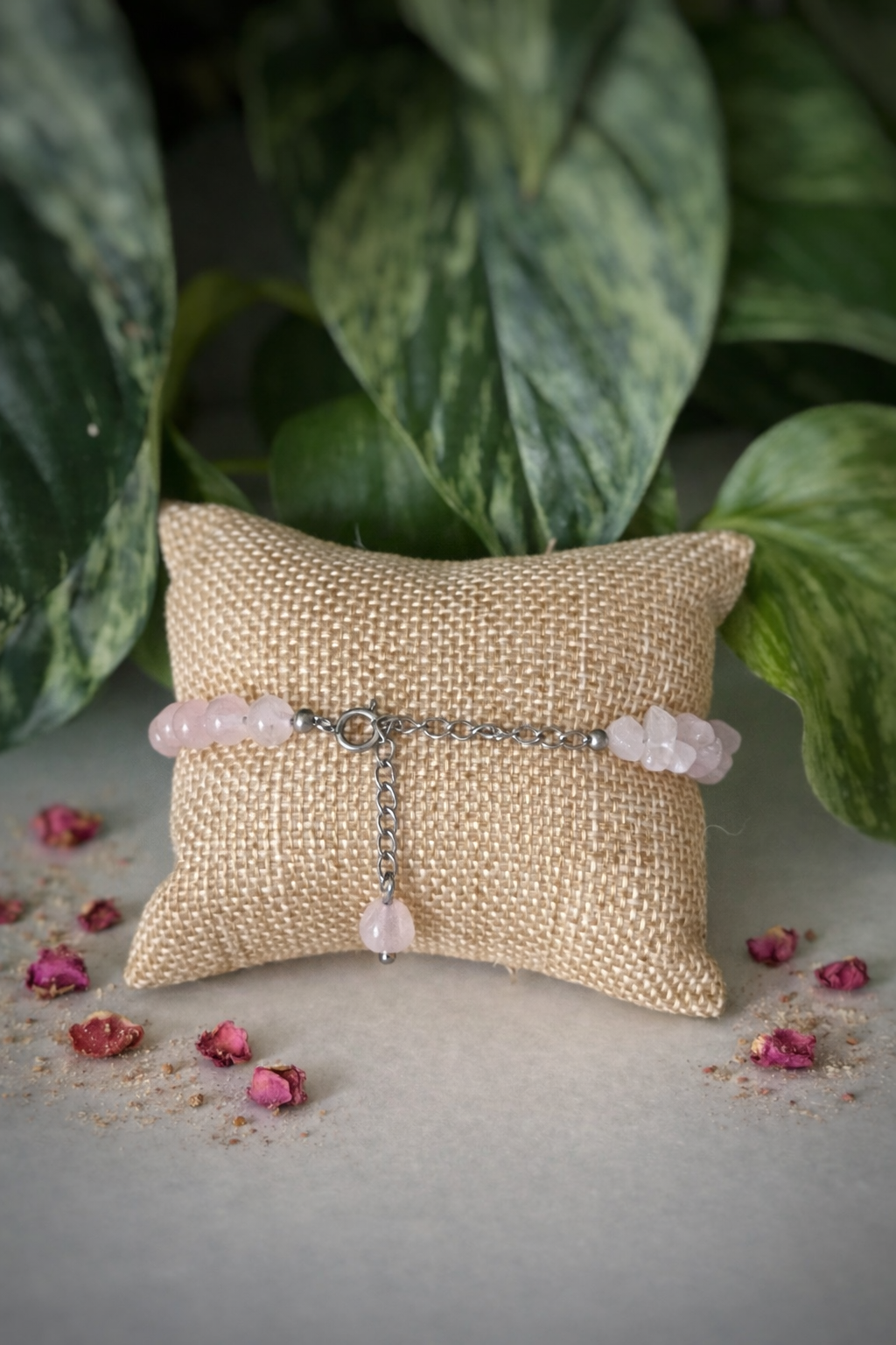 Bracelet Quartz rose - lune