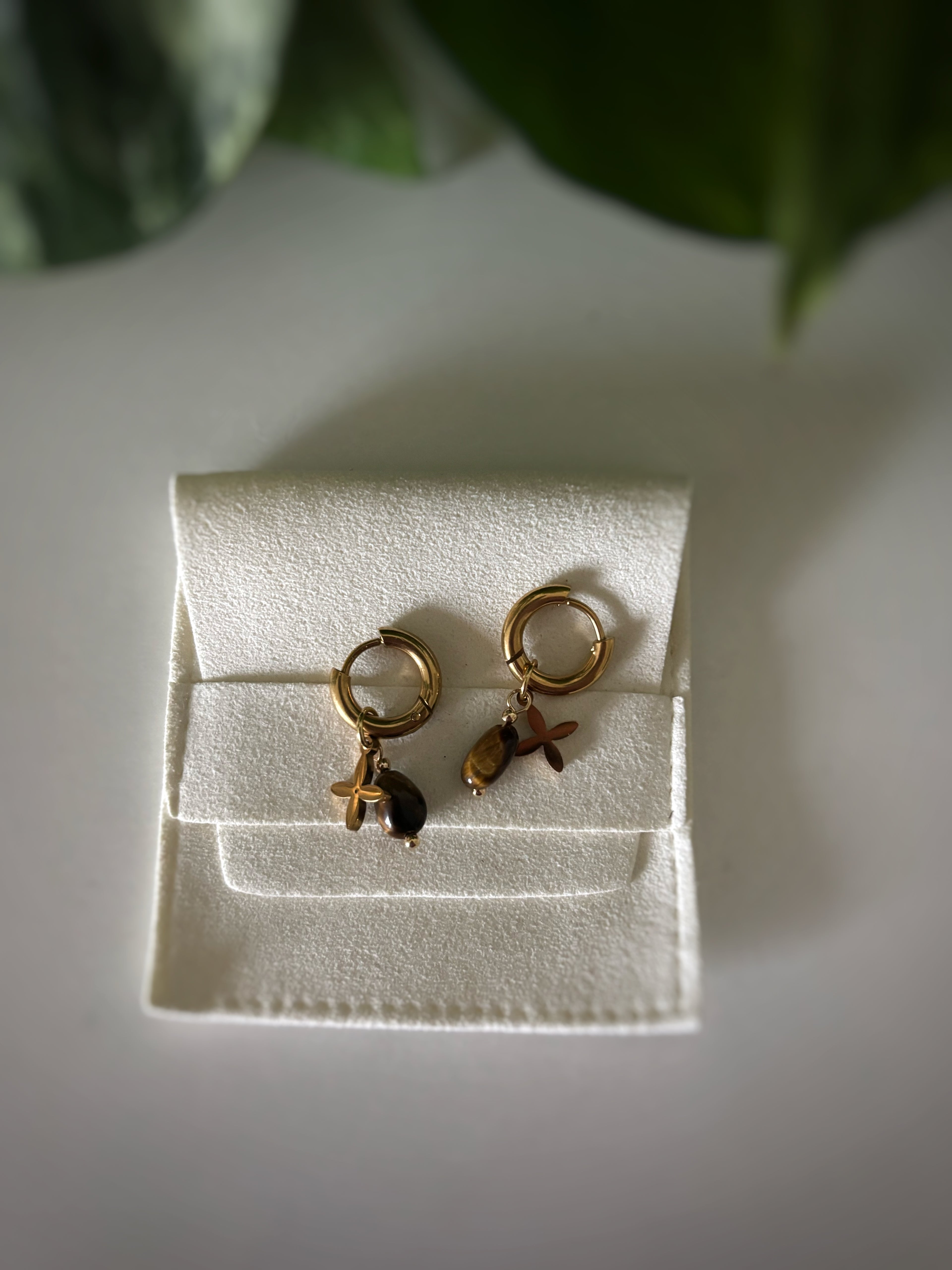 Boucles d’oreilles Arya - Œil de tigre