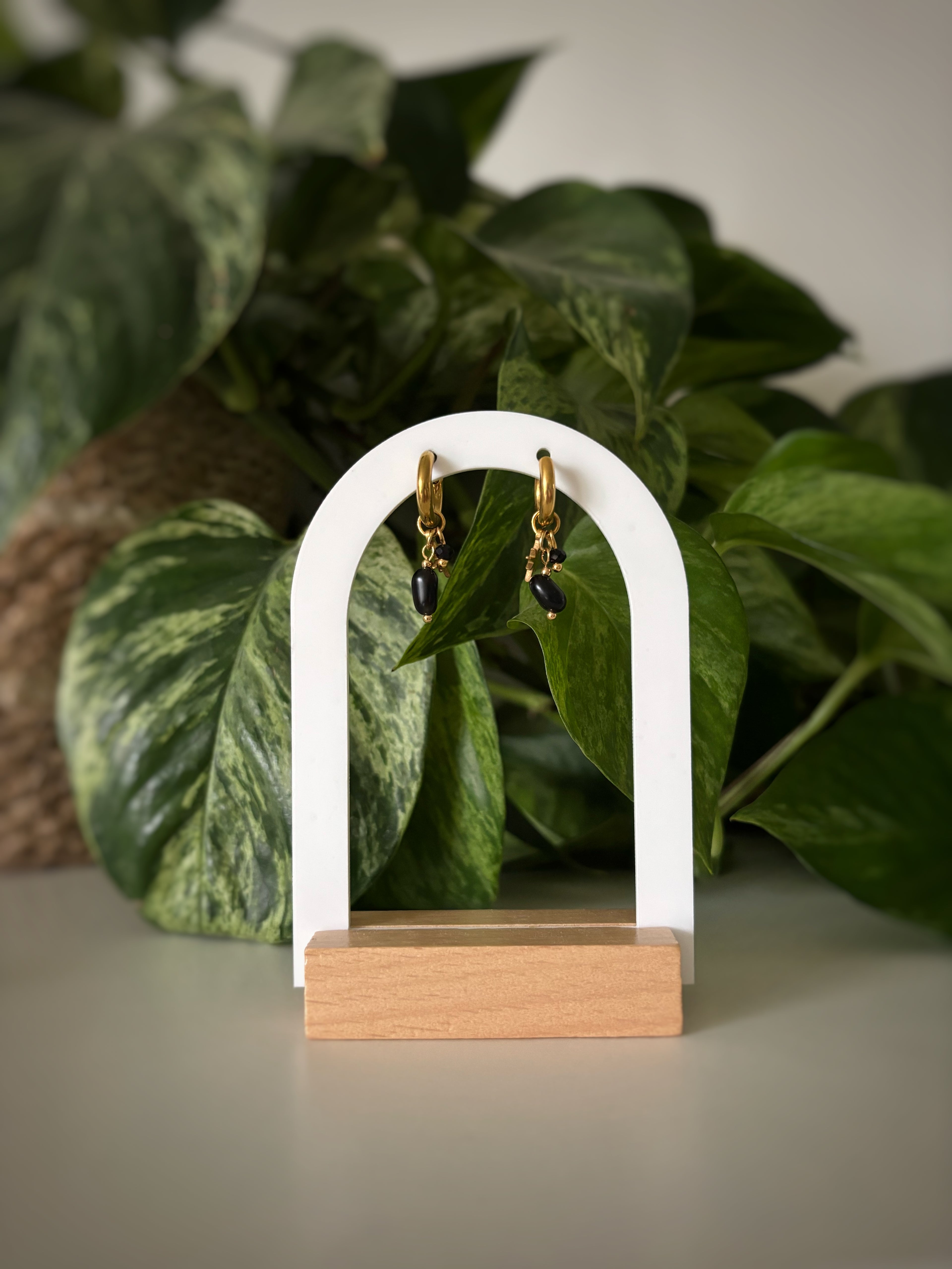 Boucles d’oreilles - obsidienne