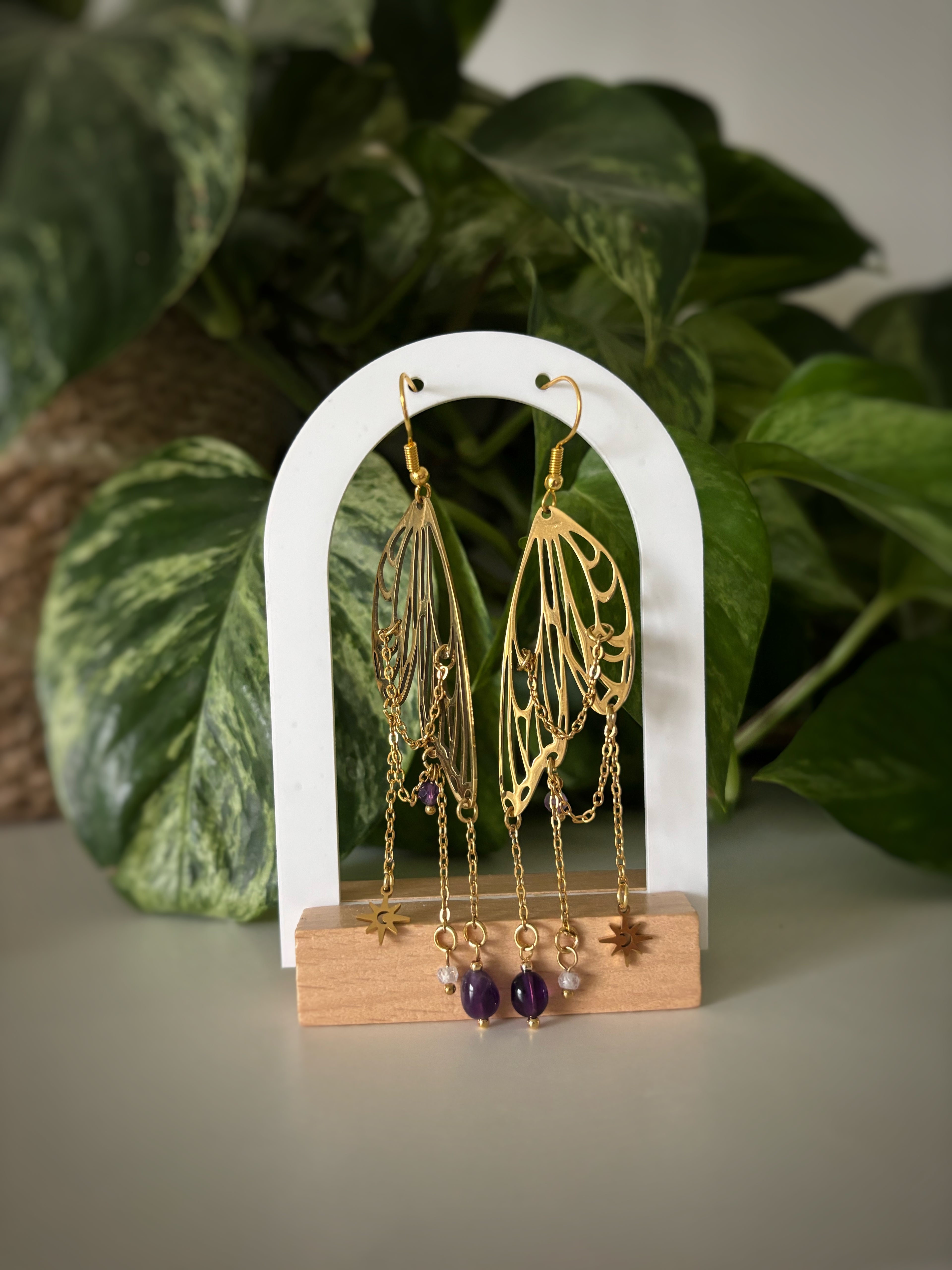 Boucles d’oreilles Papillon - Améthyste