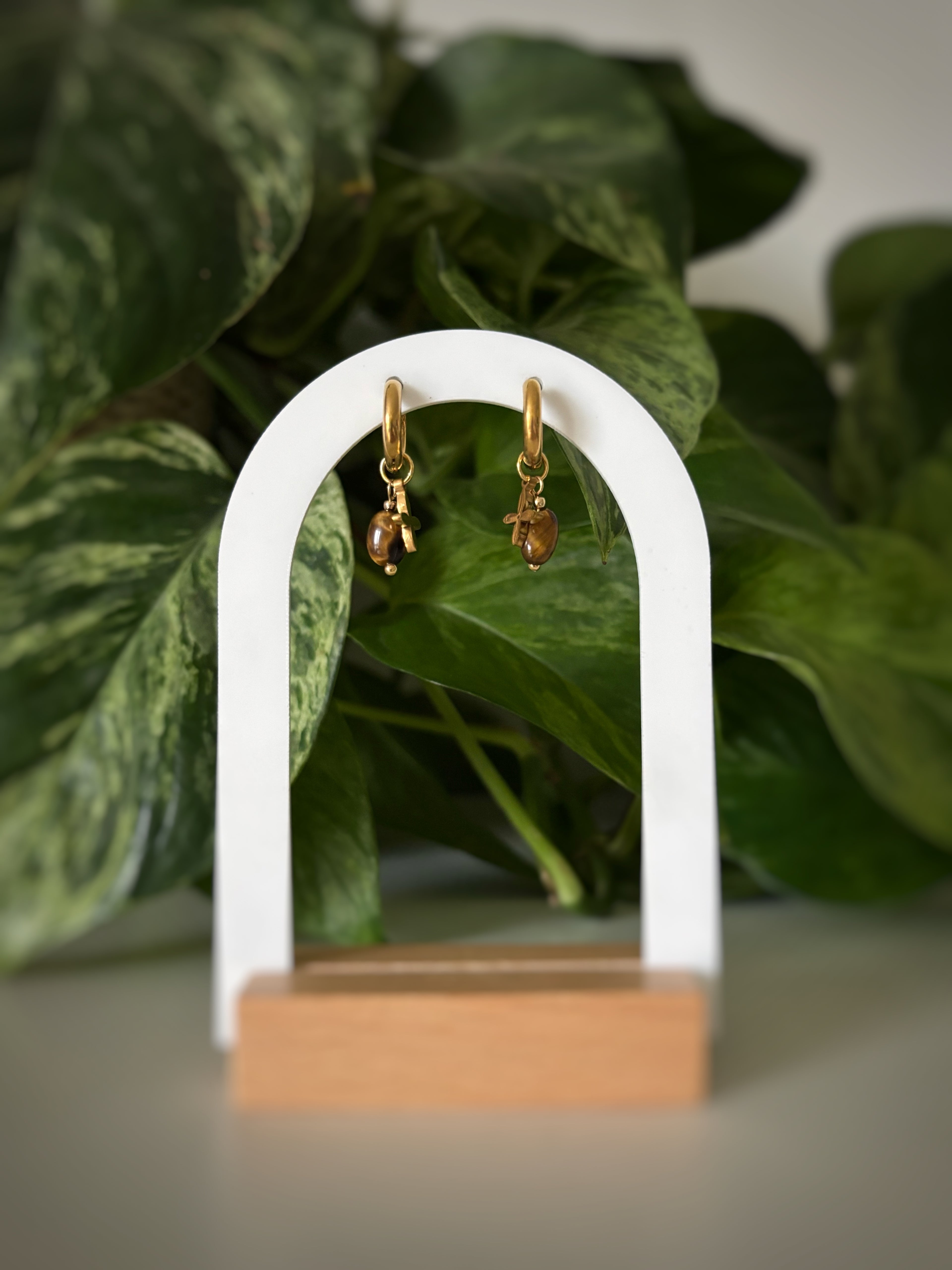 Boucles d’oreilles Arya - Œil de tigre