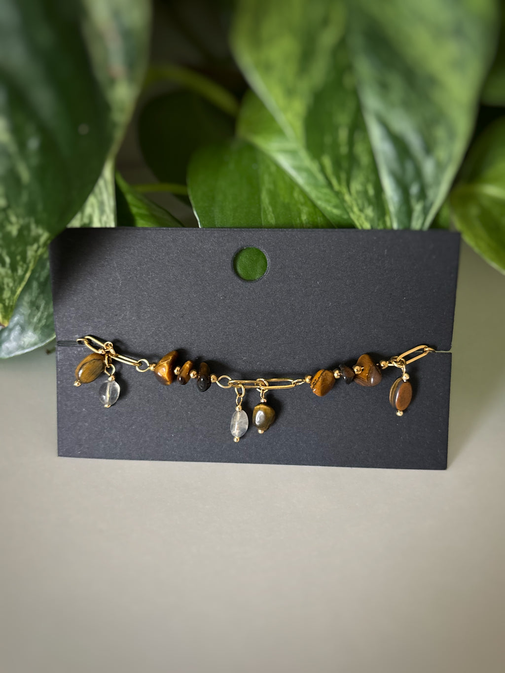 Bracelet œil de tigre et labradorite