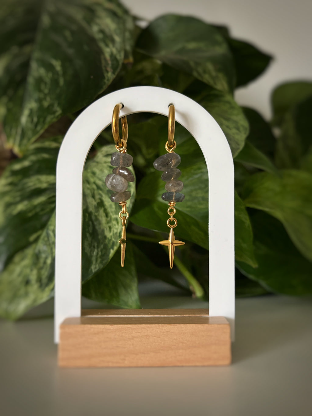 Boucles d’oreilles Labradorite - Étoile