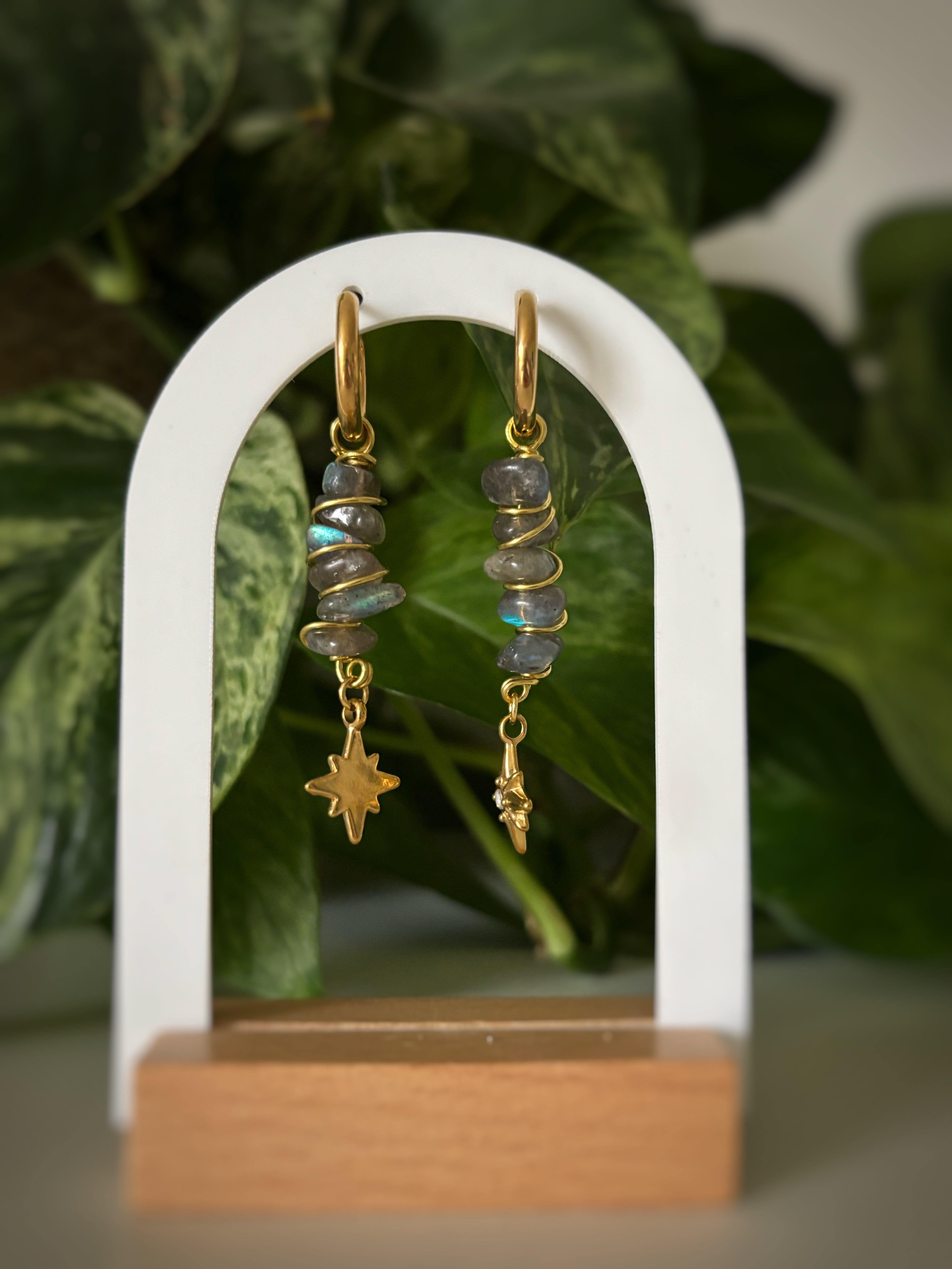 Boucles d’oreilles Labradorite - Étoile