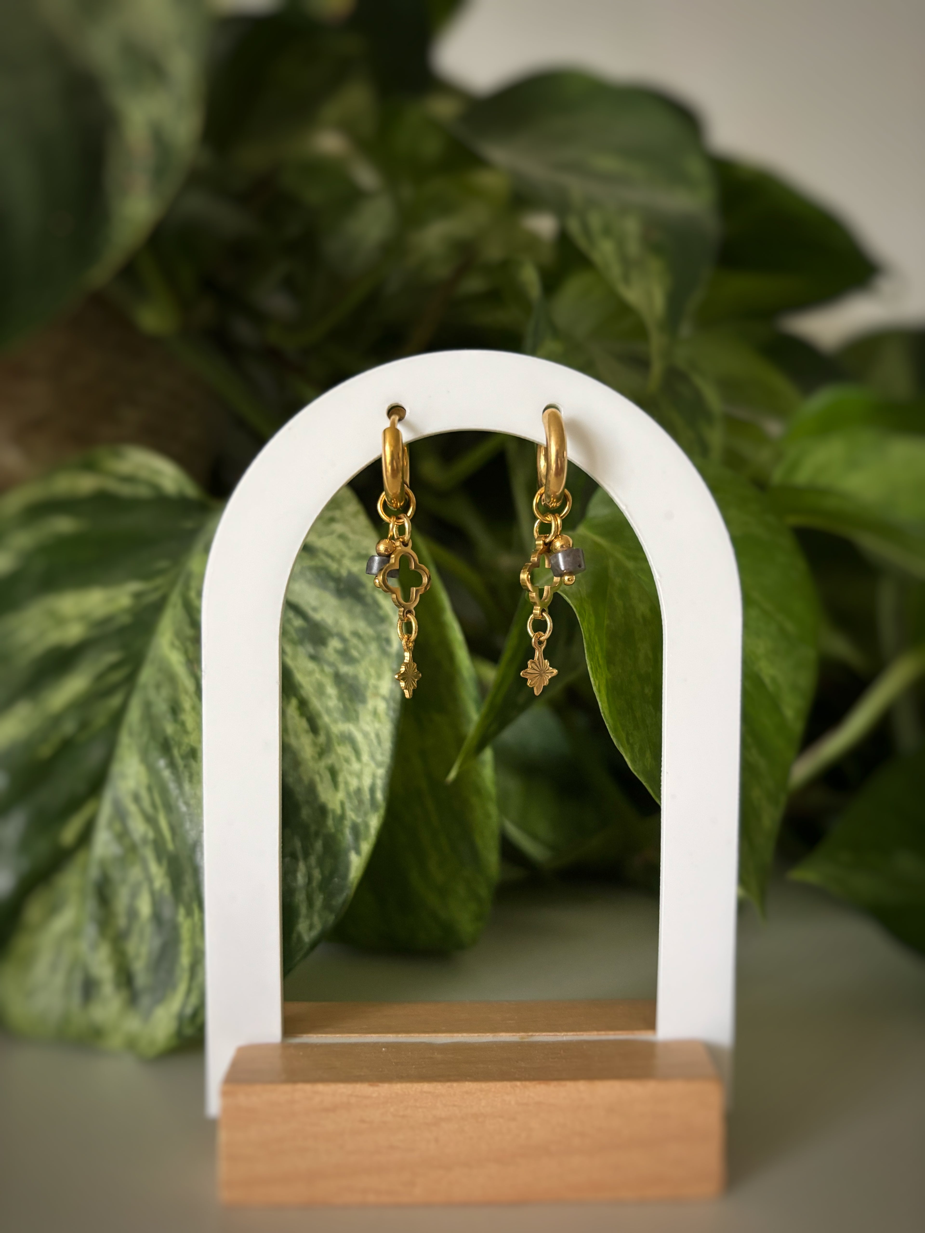 Boucles d’oreilles - obsidienne mouchetée