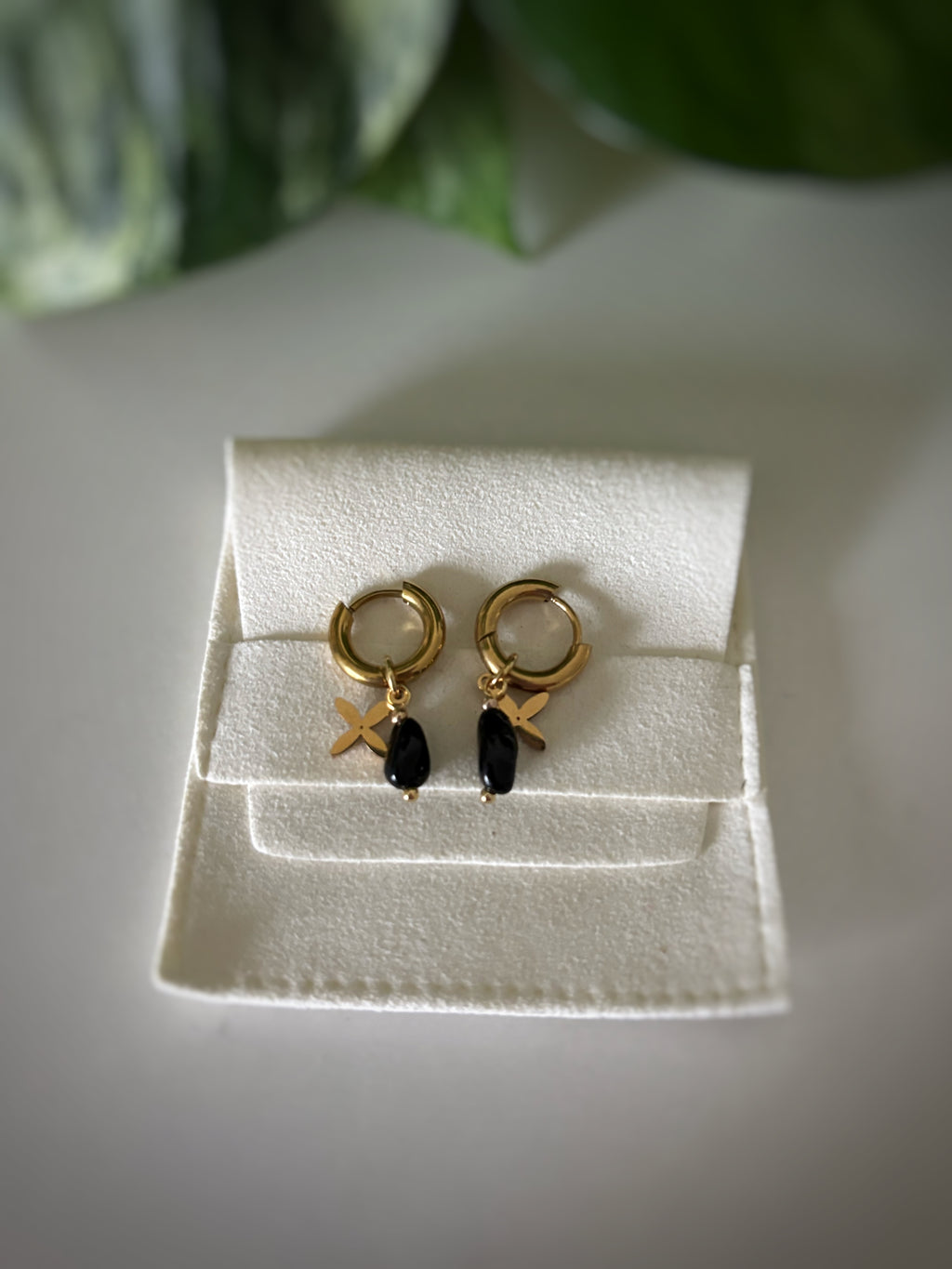 Boucles d’oreilles Arya - Obsidienne