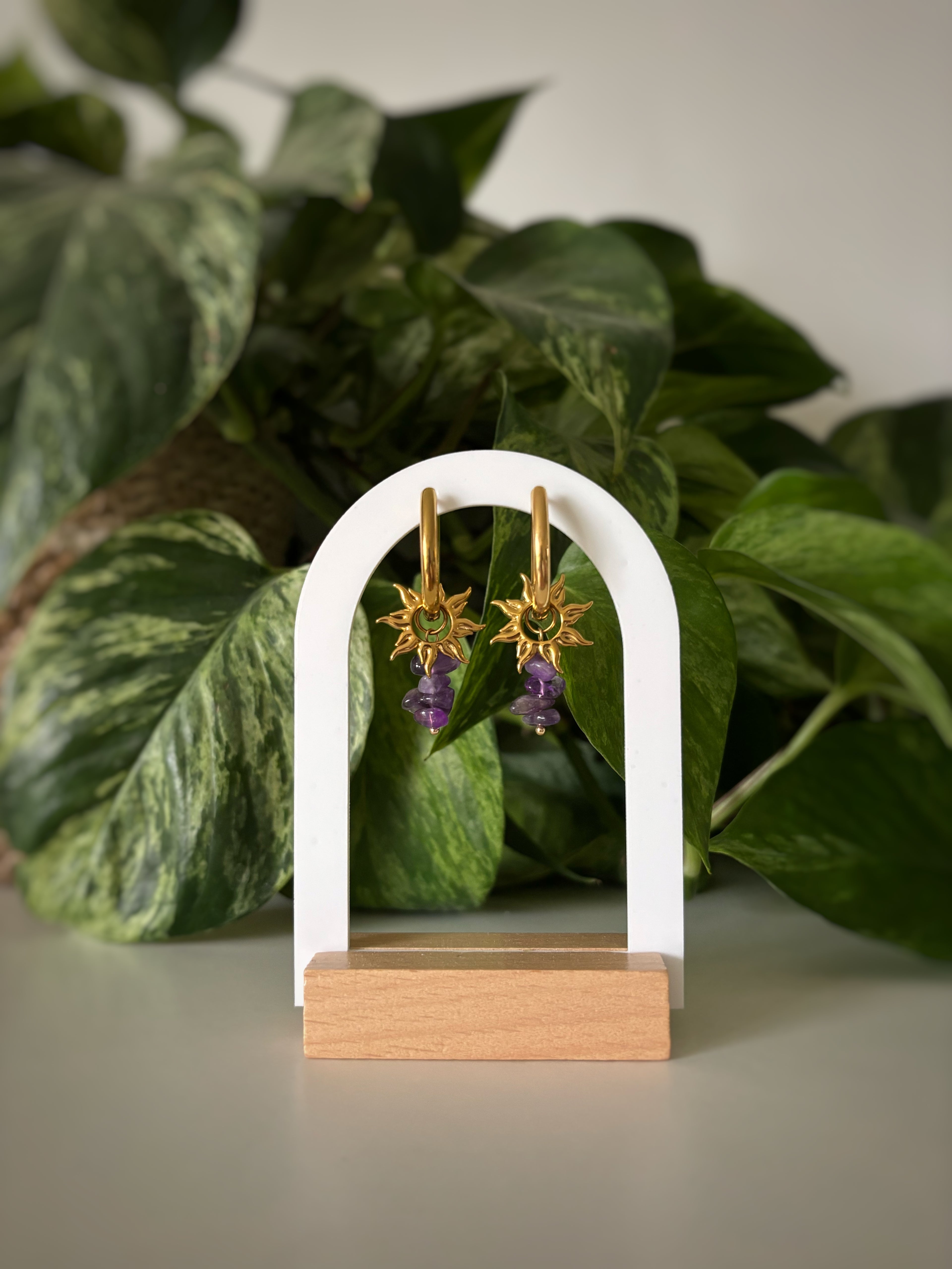 Boucles d’oreilles Luna - améthyste