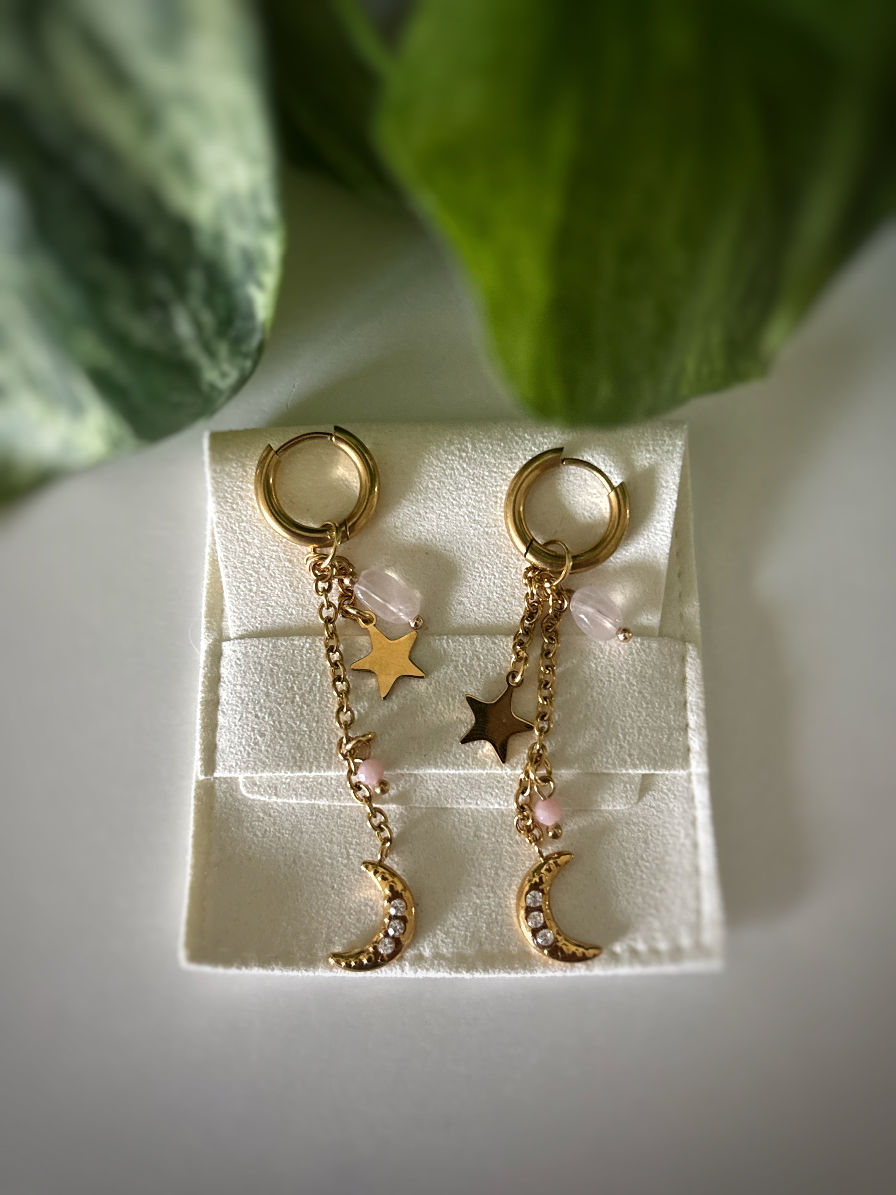 Boucles d’oreilles Sansa - Quartz rose