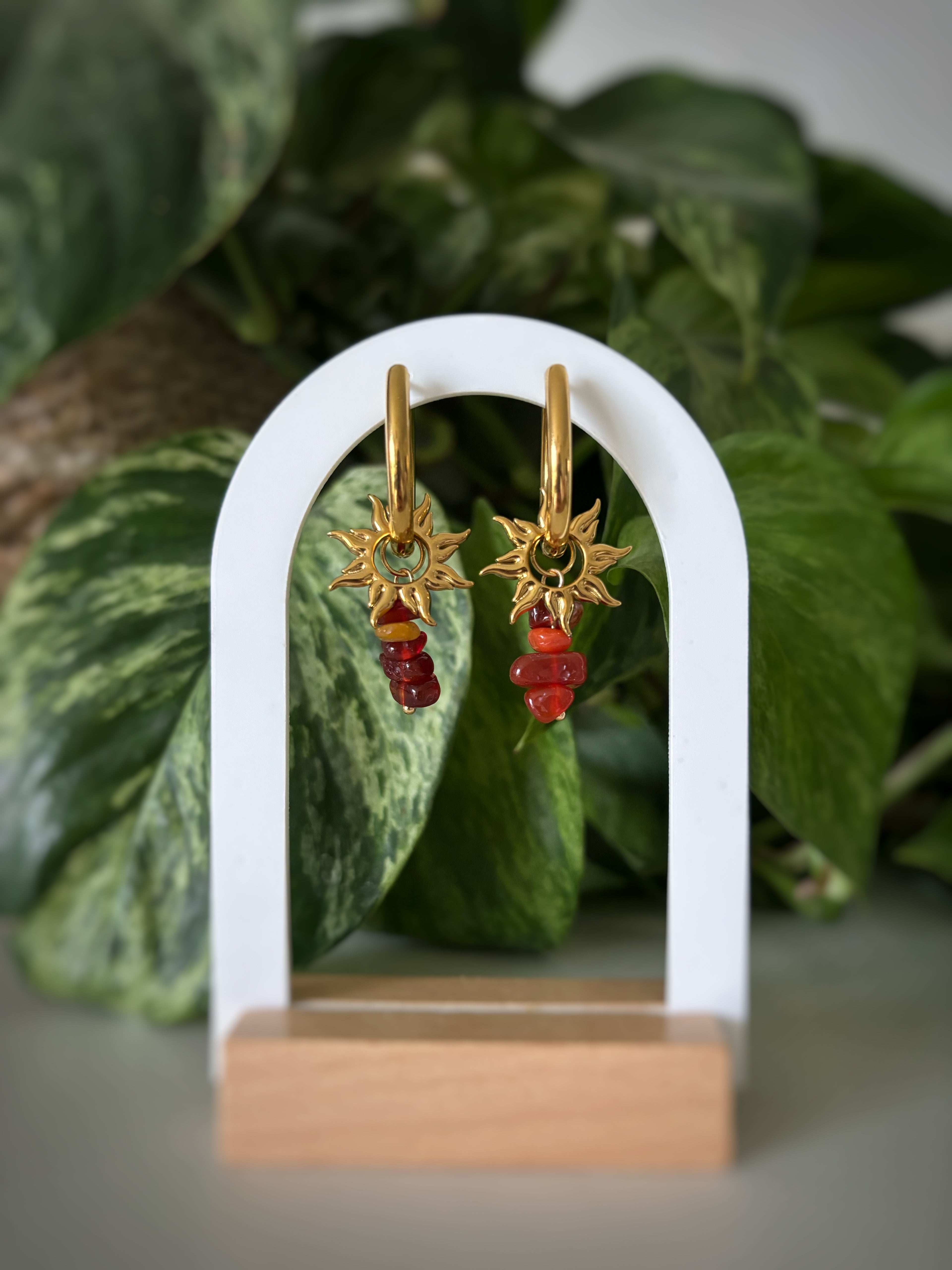 Boucles d’oreilles Luna - Cornaline