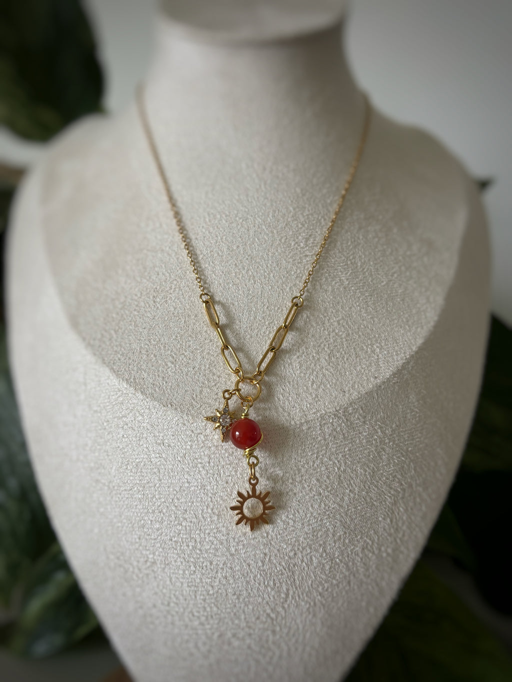 Collier cornaline - soleil