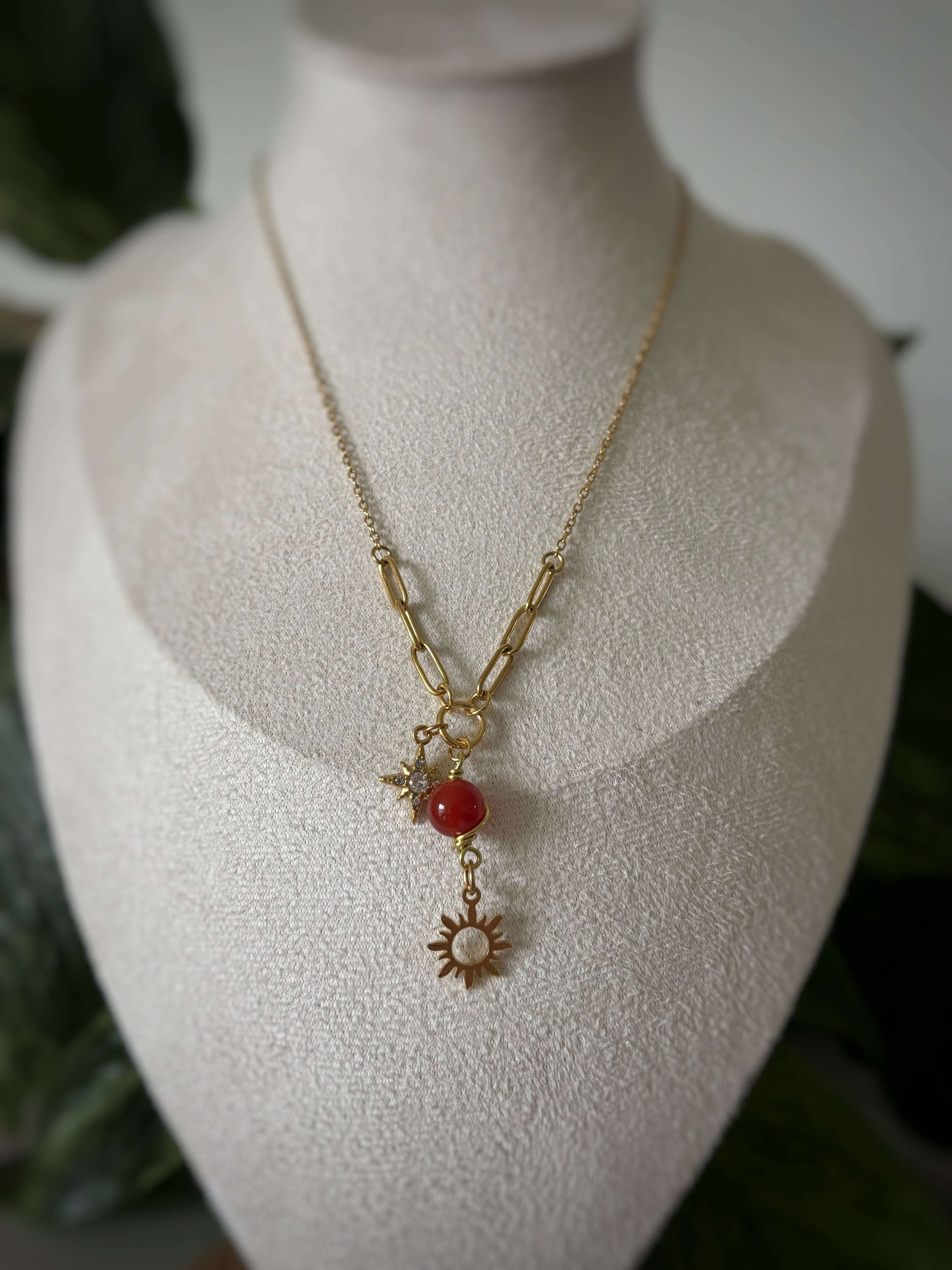 Collier cornaline - soleil