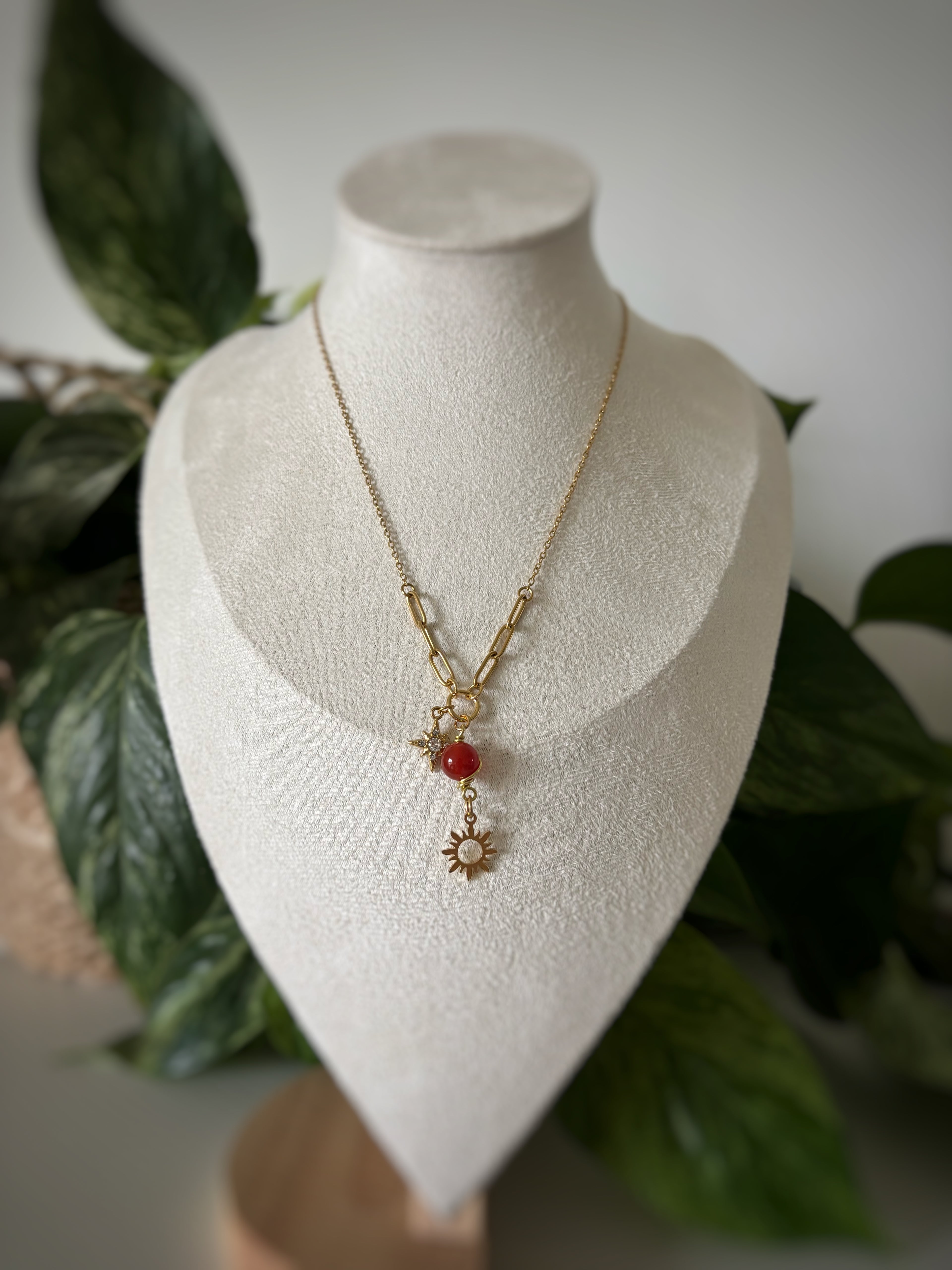 Collier cornaline - soleil