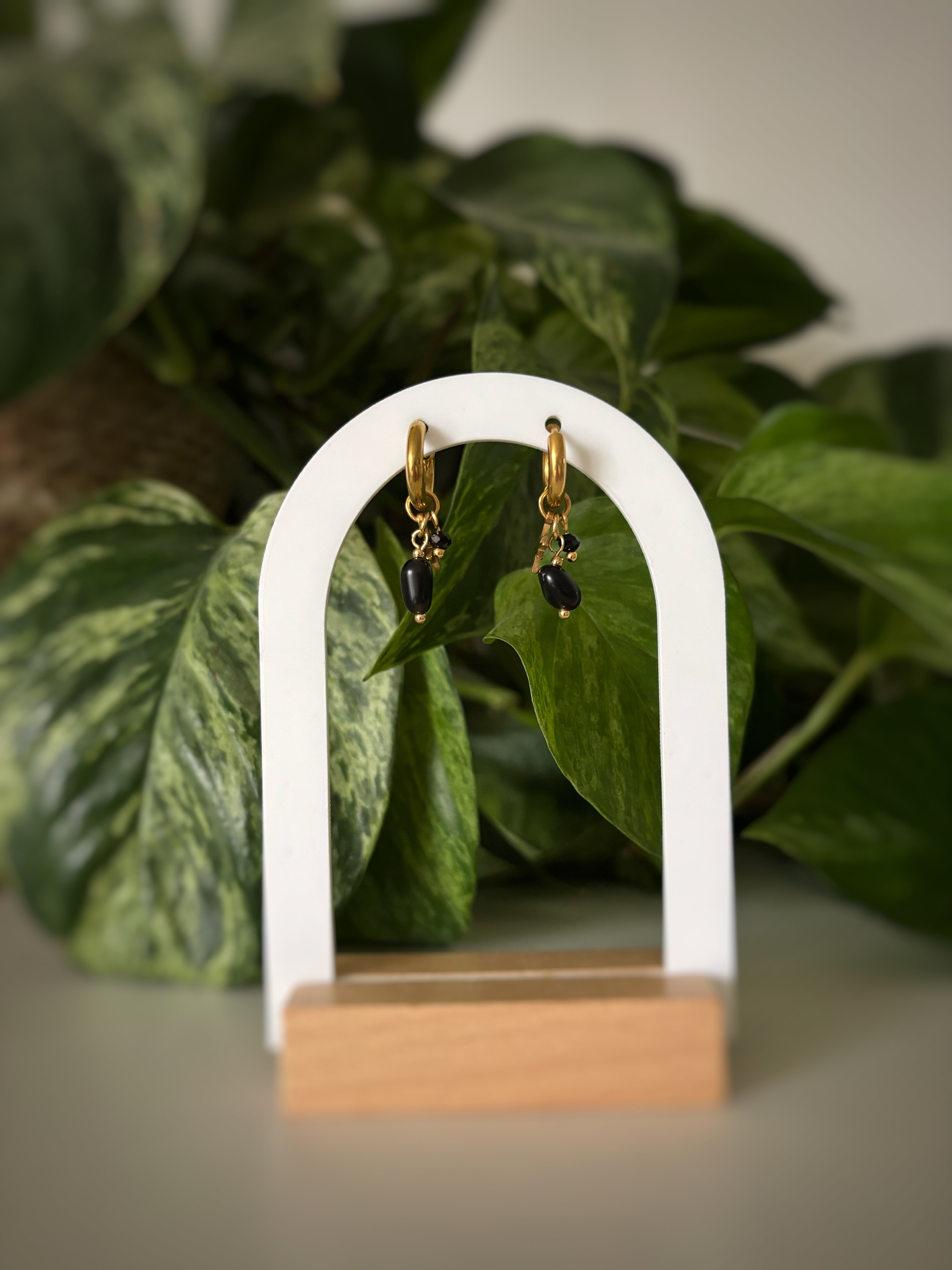 Boucles d’oreilles - obsidienne