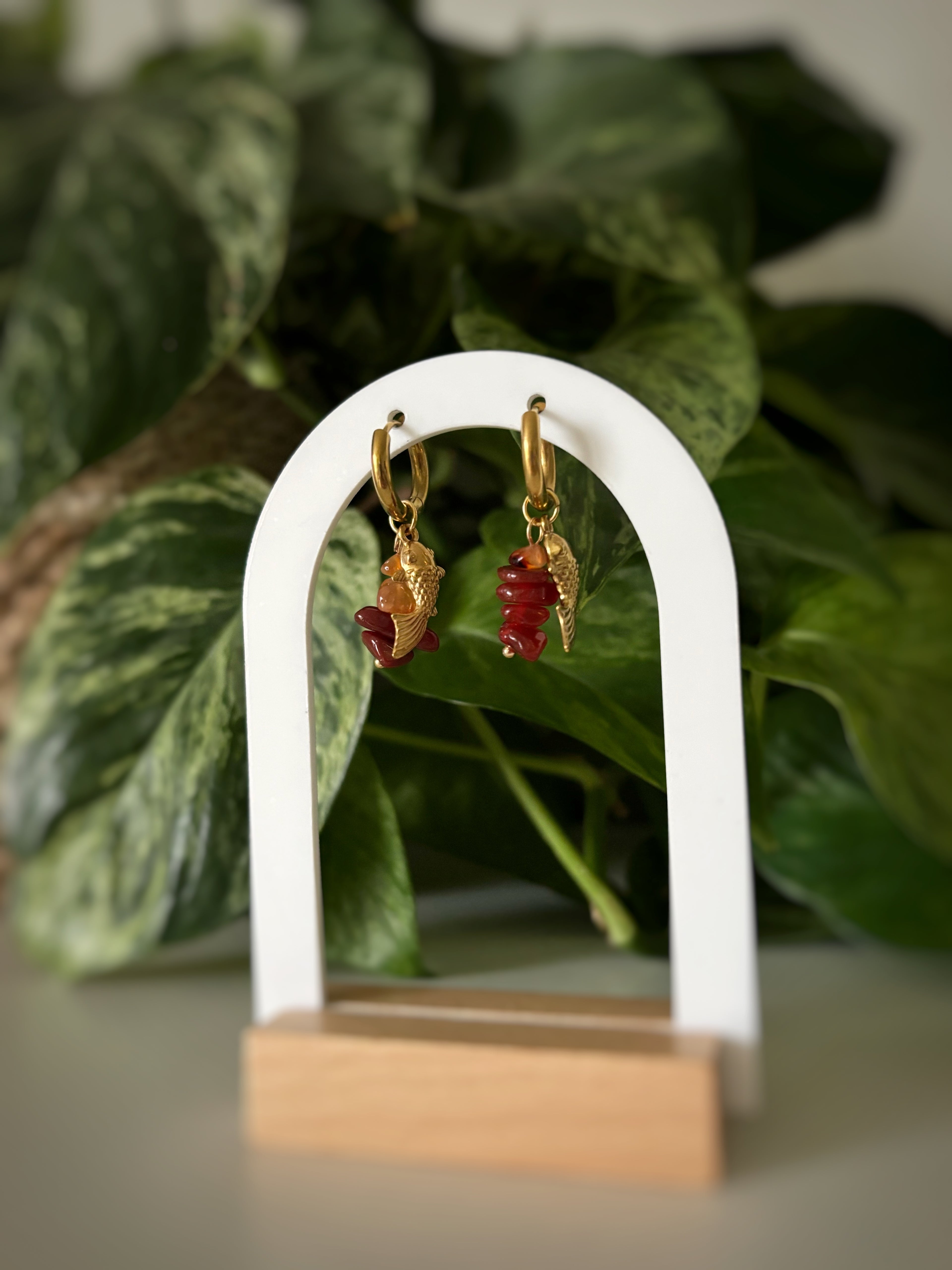 Boucles d’oreilles Cornaline - Carpe koï