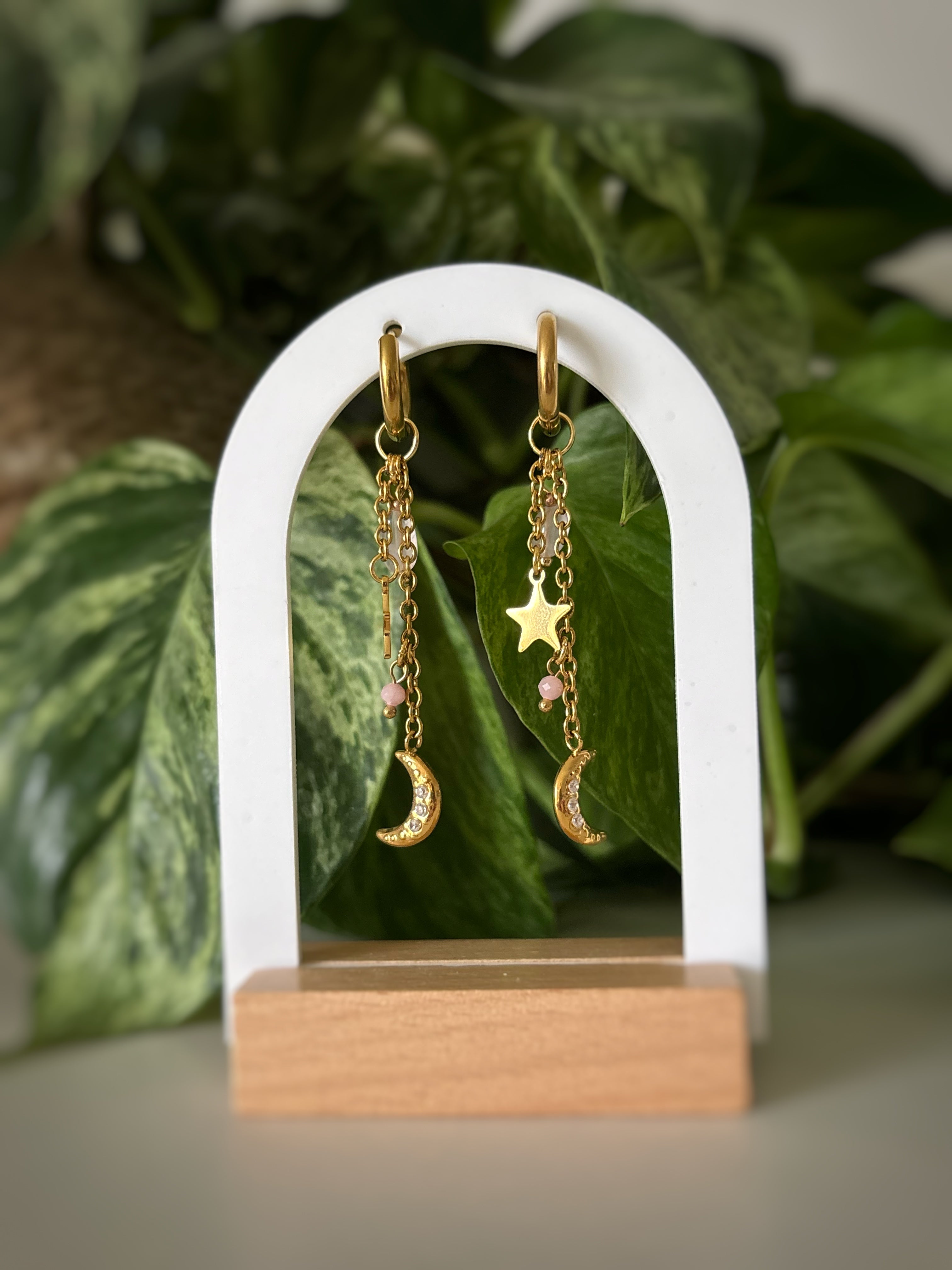 Boucles d’oreilles Sansa - Quartz rose