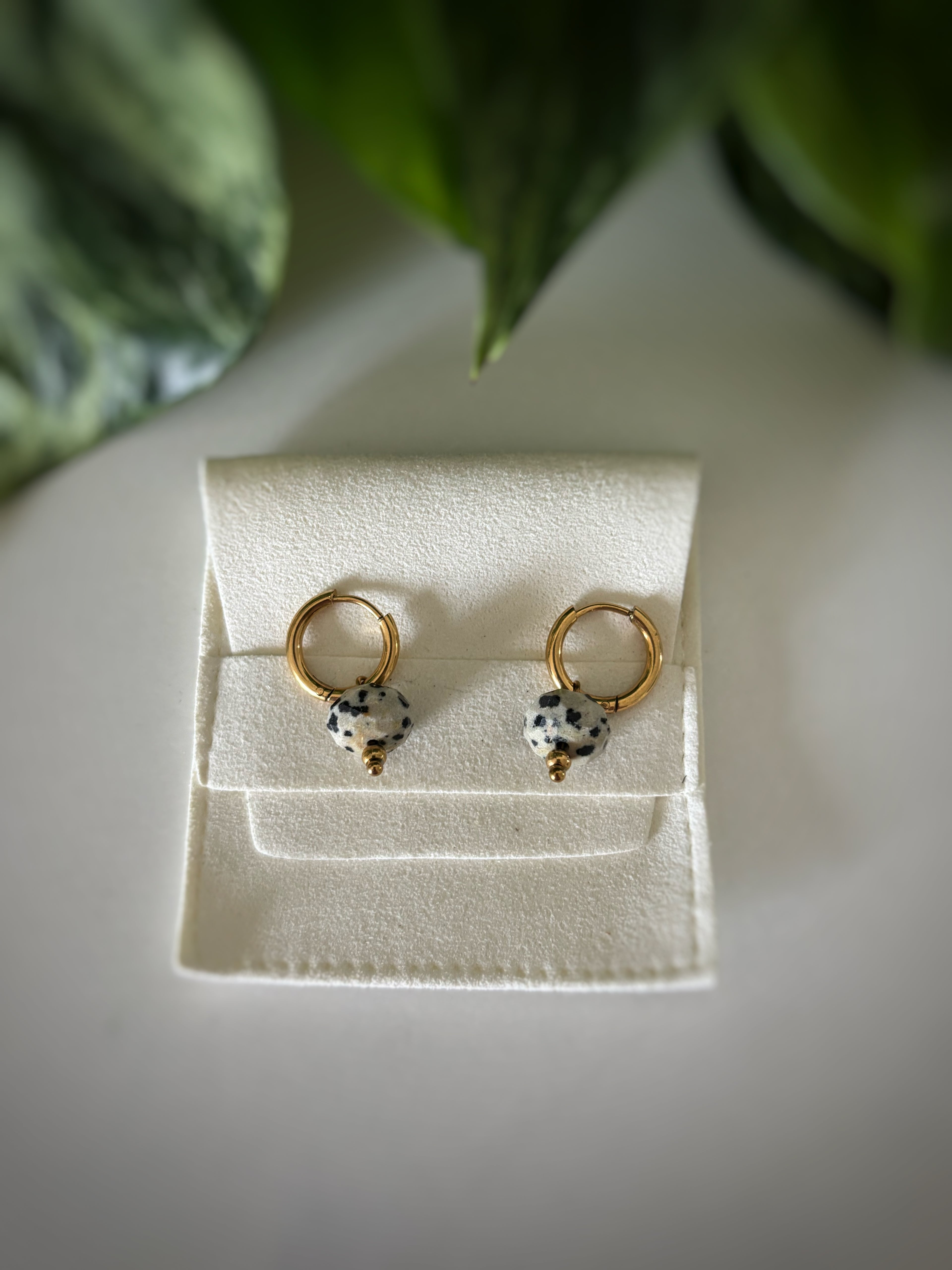 Boucles d’oreilles - Jaspe dalmatien