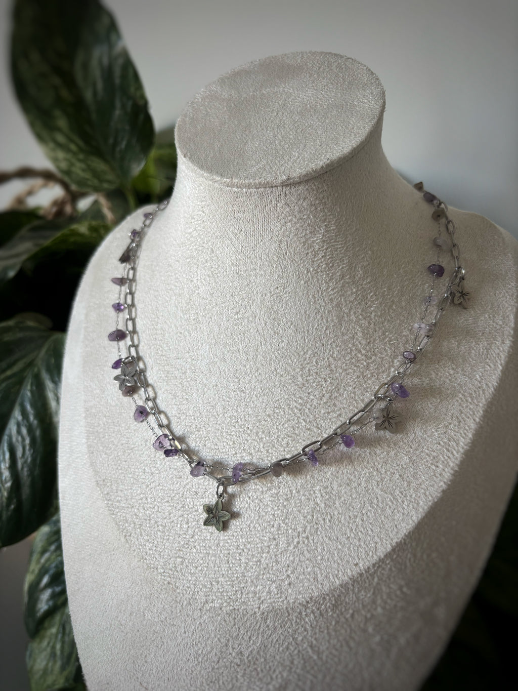 Collier Double Chaîne Améthyste