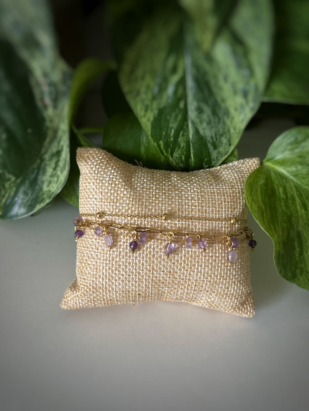 Bracelet Triple Chaîne Améthyste