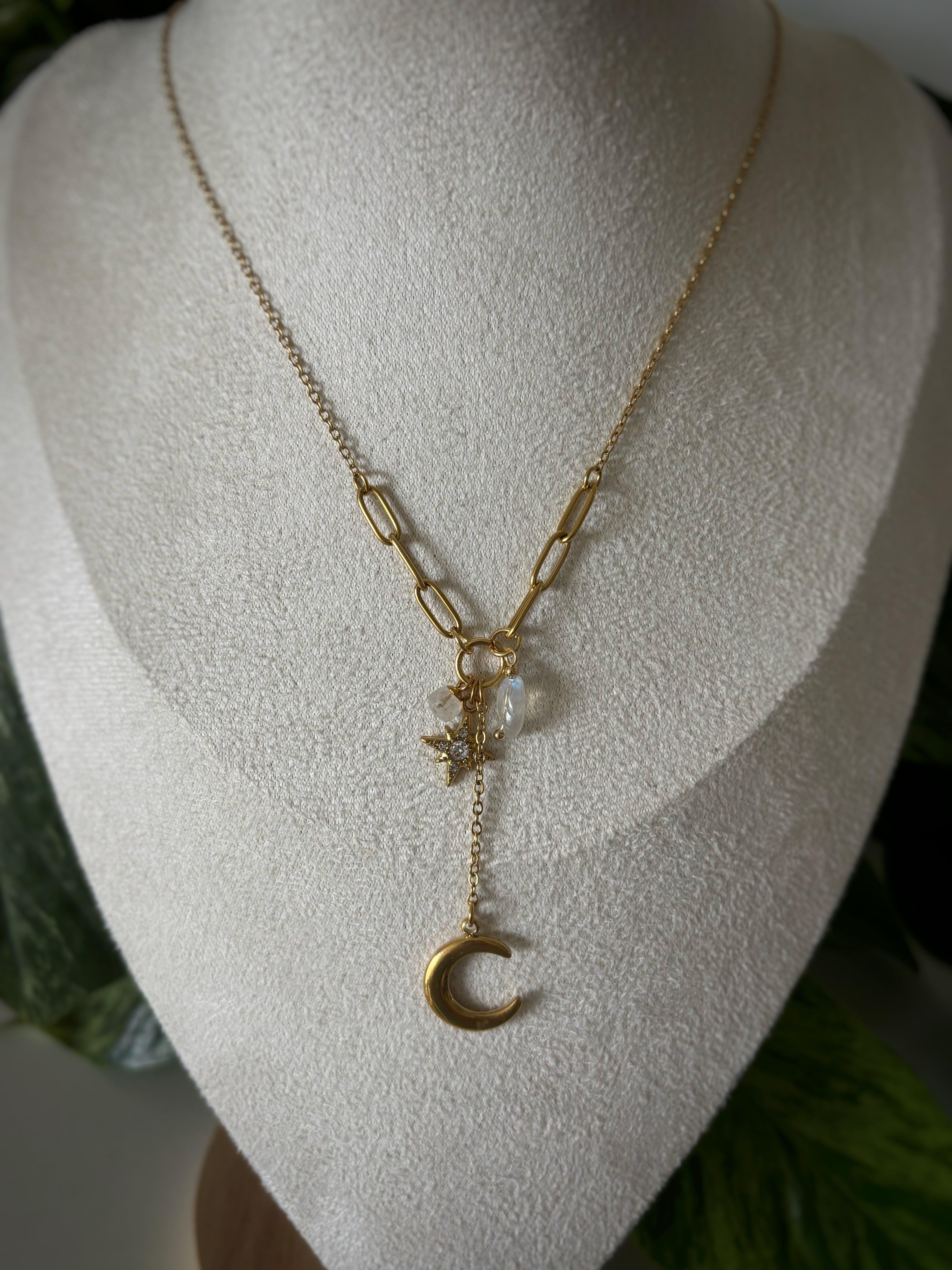 Collier petite pierre de lune - lune