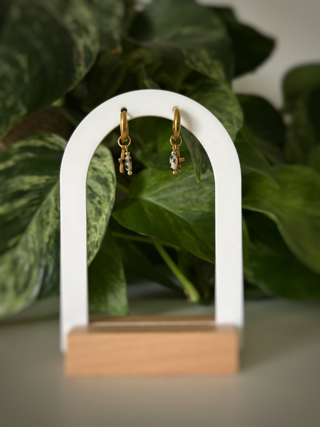 Boucles d’oreilles Arya - Jaspe dalmatien