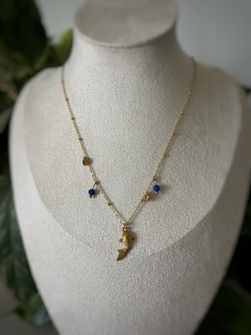 Collier lapis-lazuli - Carpe koï