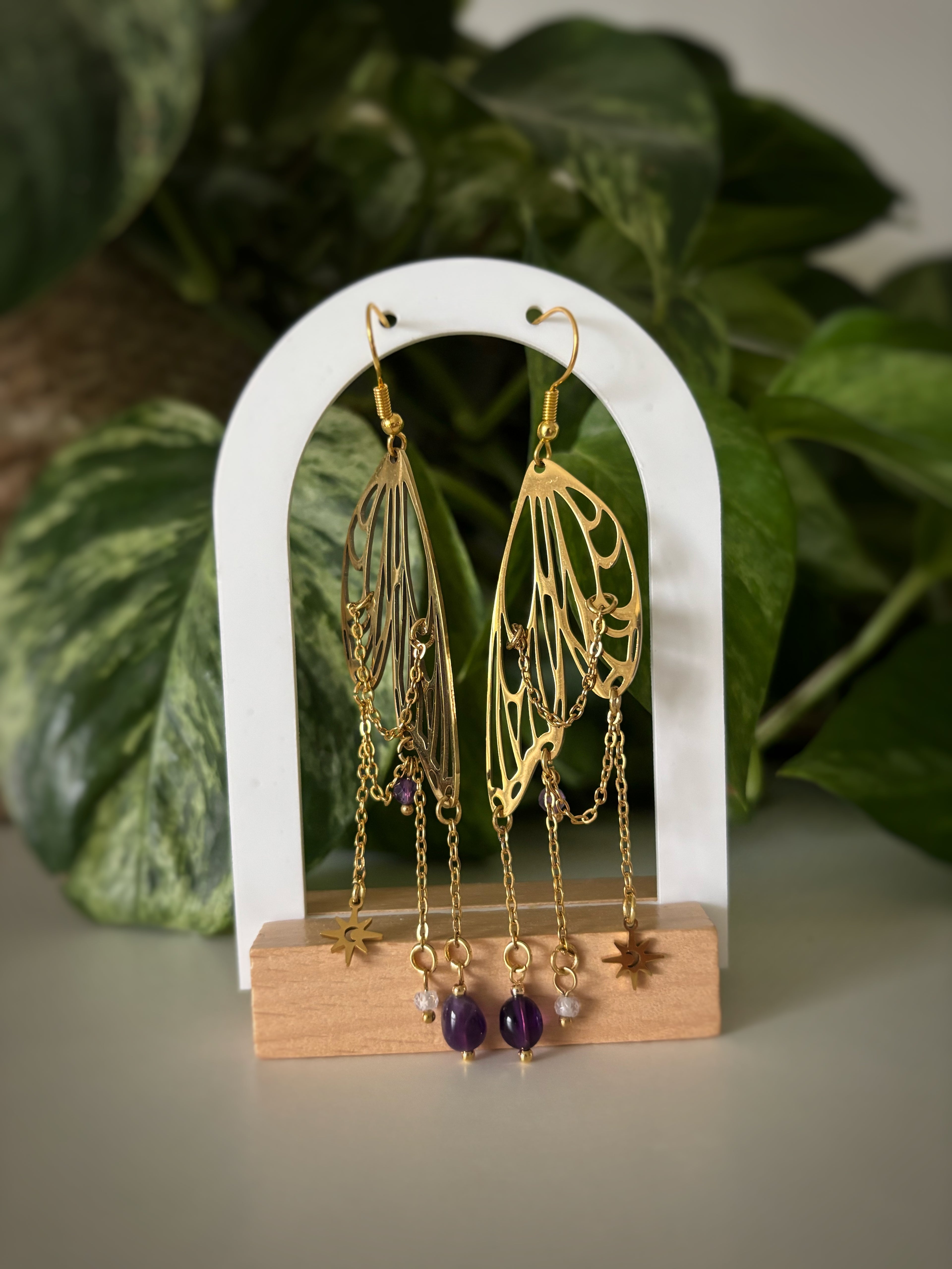 Boucles d’oreilles Papillon - Améthyste