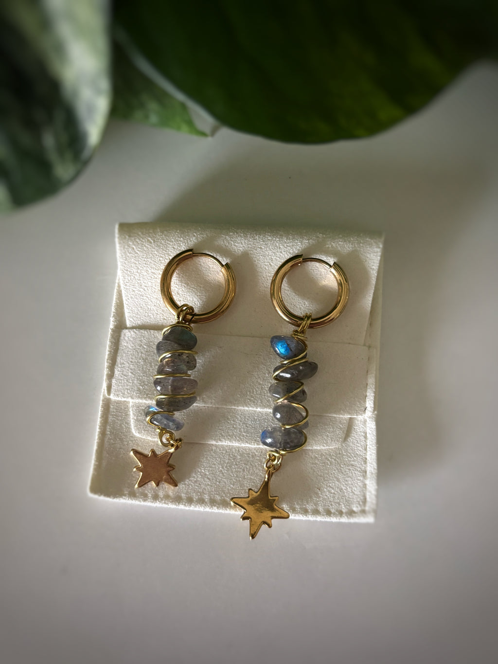 Boucles d’oreilles Labradorite - Étoile