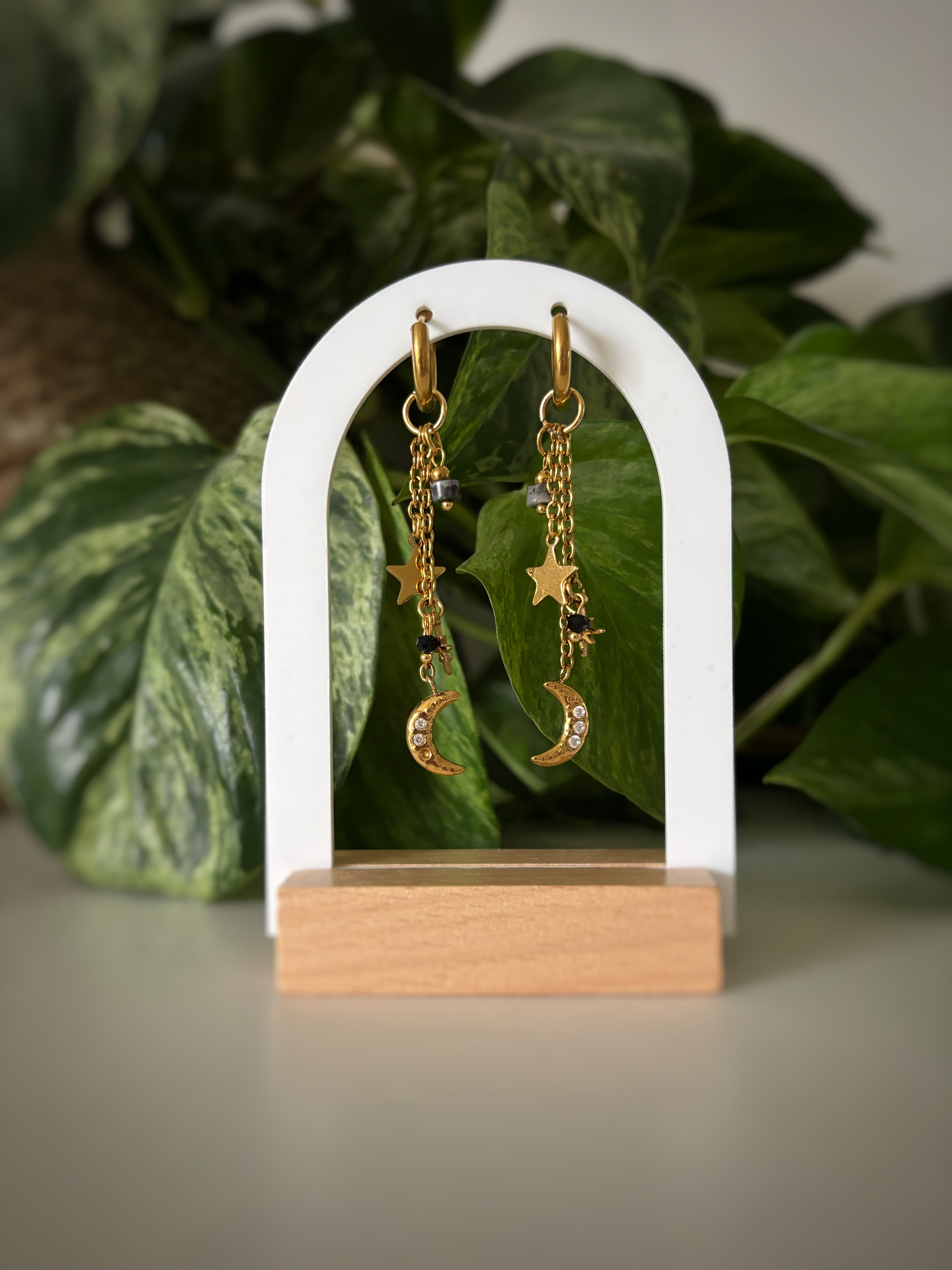 Boucles d’oreilles Sansa - Obsidienne mouchetée