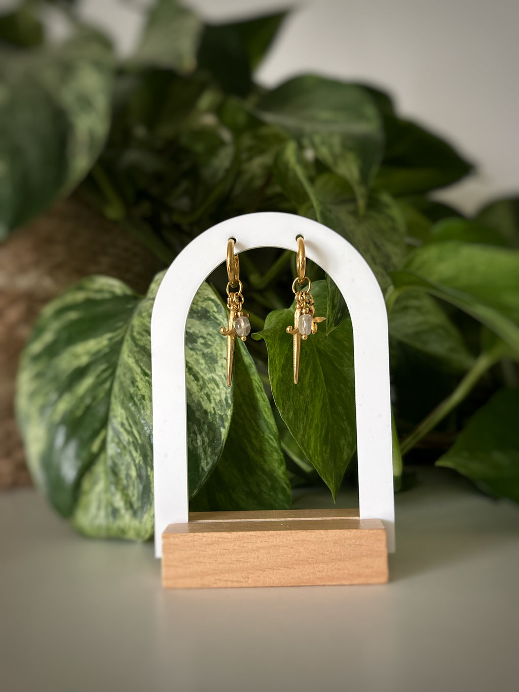 Boucles d’oreilles épée - Labradorite