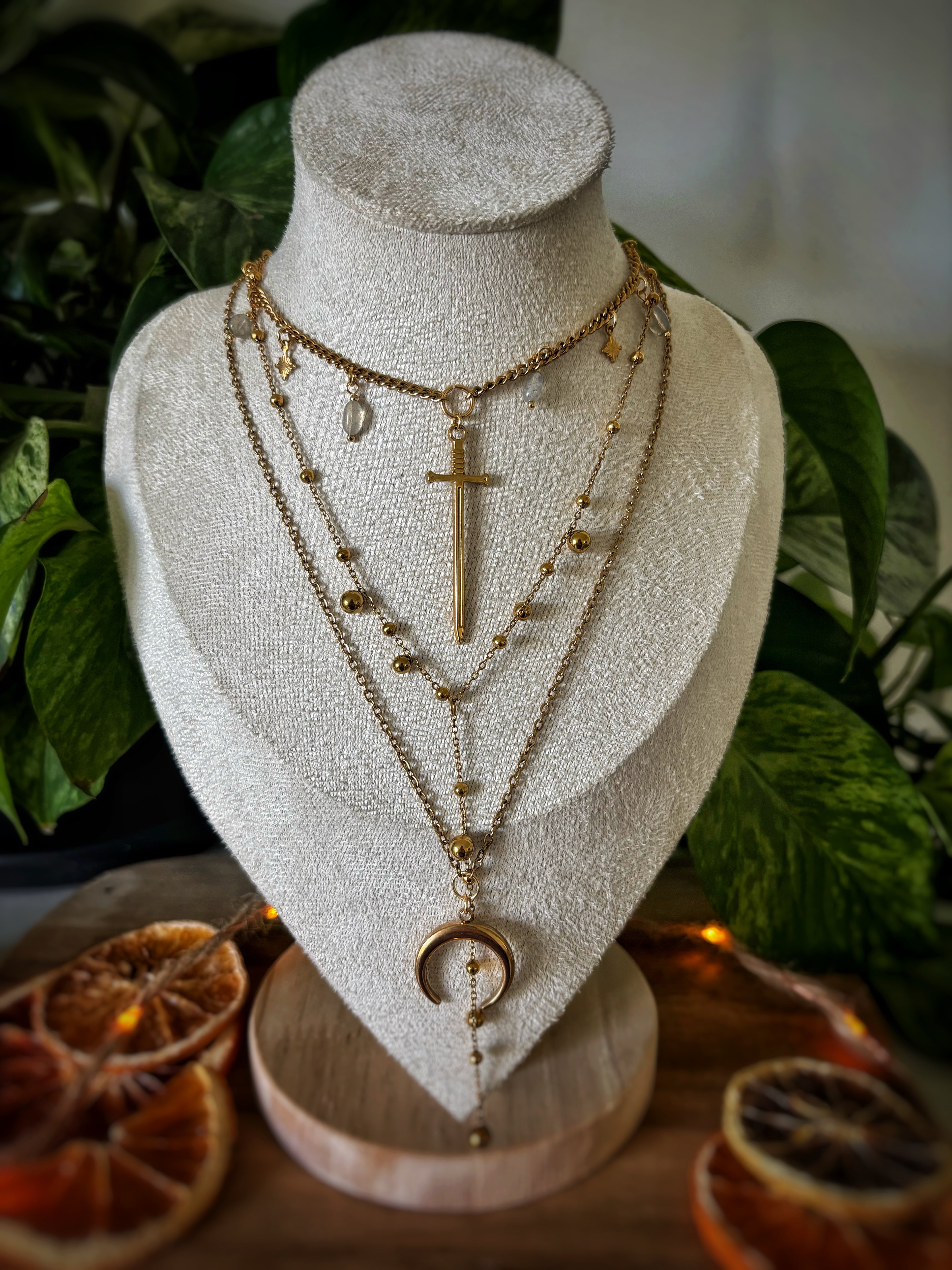 Trio de colliers épée - Labradorite