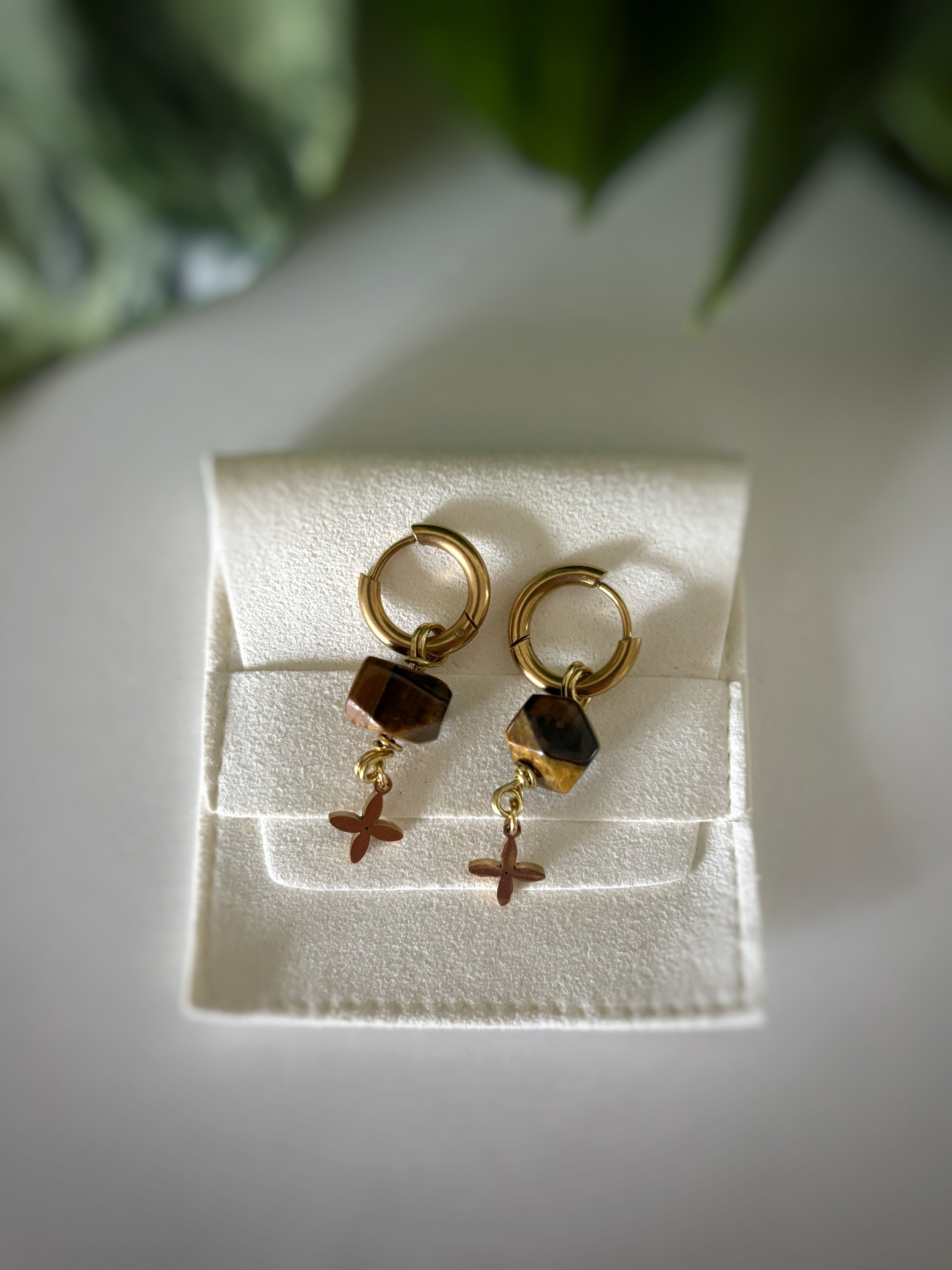 Boucles d’oreilles - œil de tigre