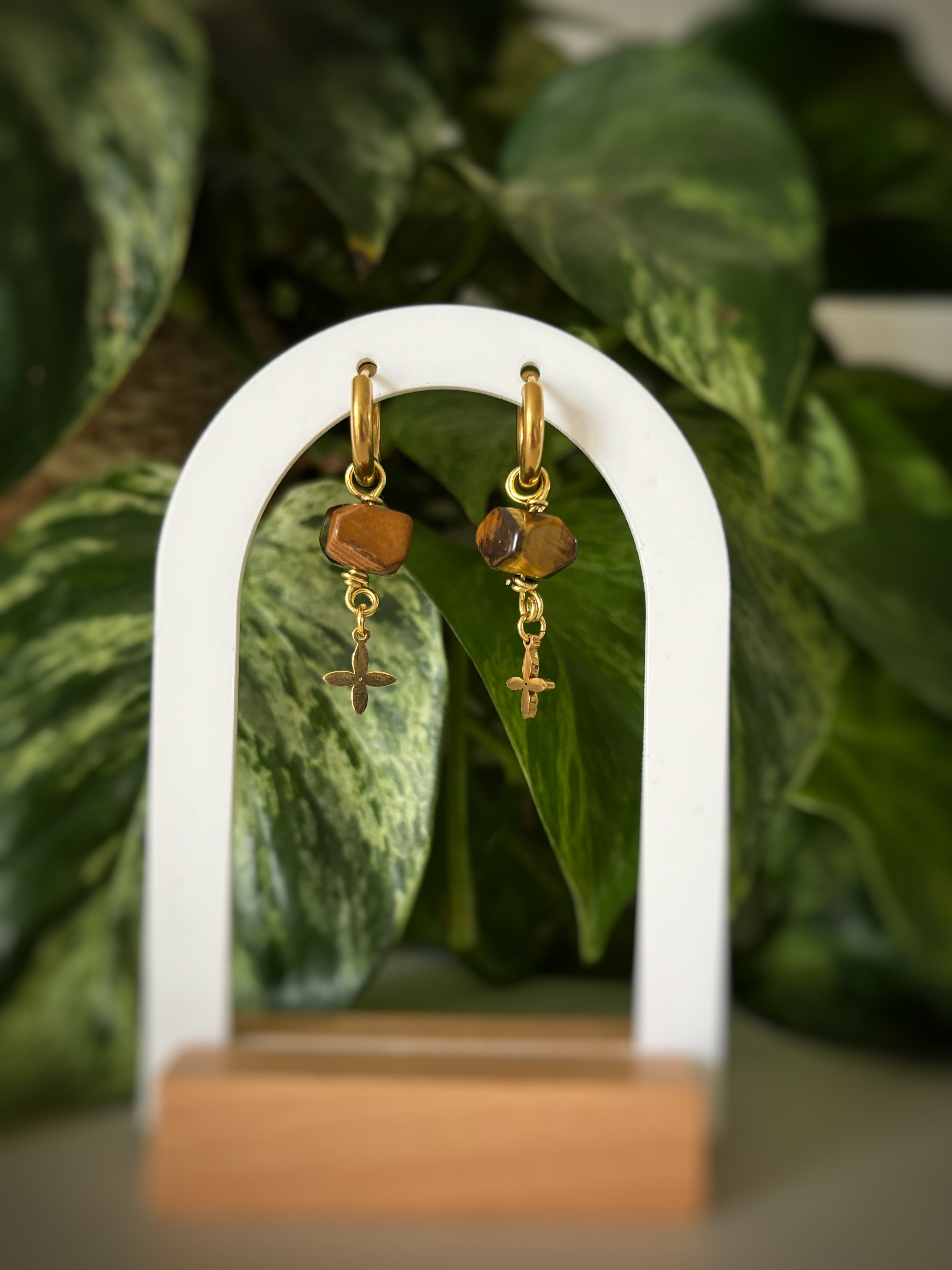 Boucles d’oreilles - œil de tigre