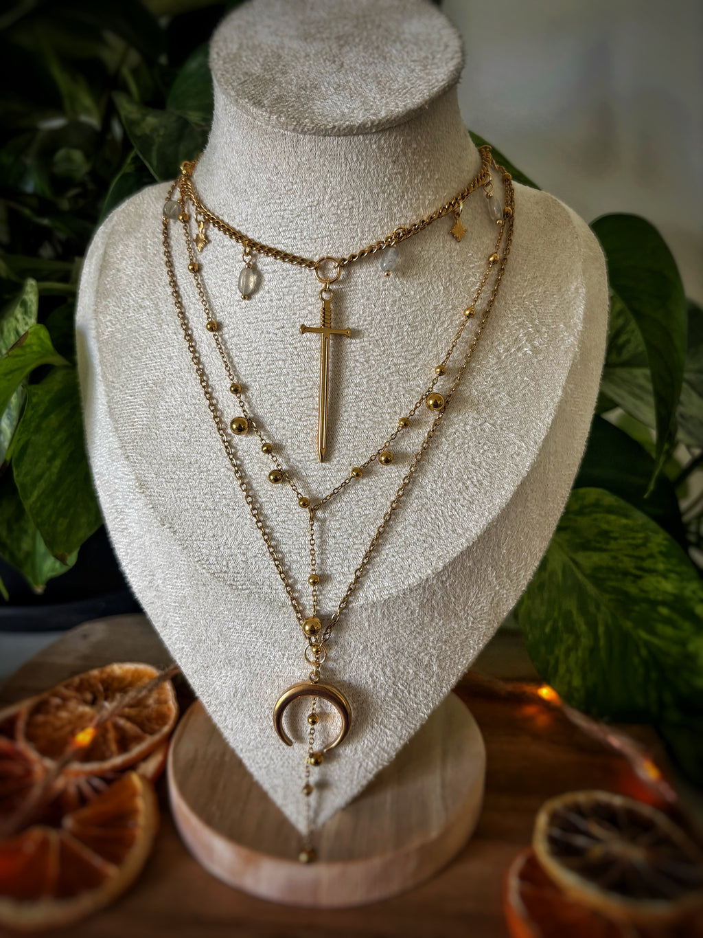 Trio de colliers épée - Labradorite