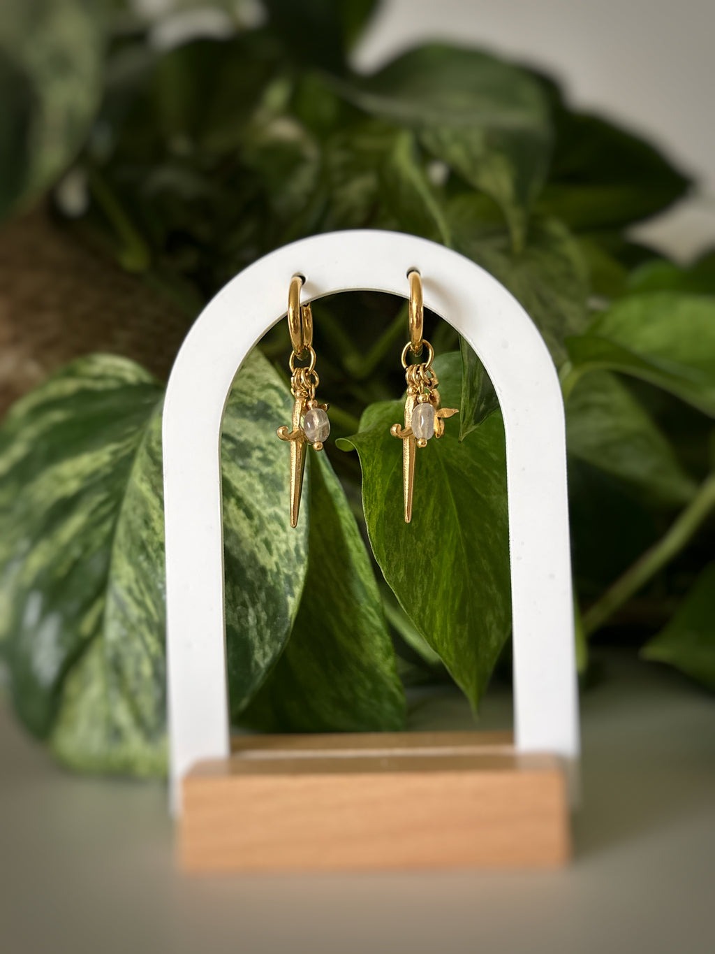 Boucles d’oreilles épée - Labradorite