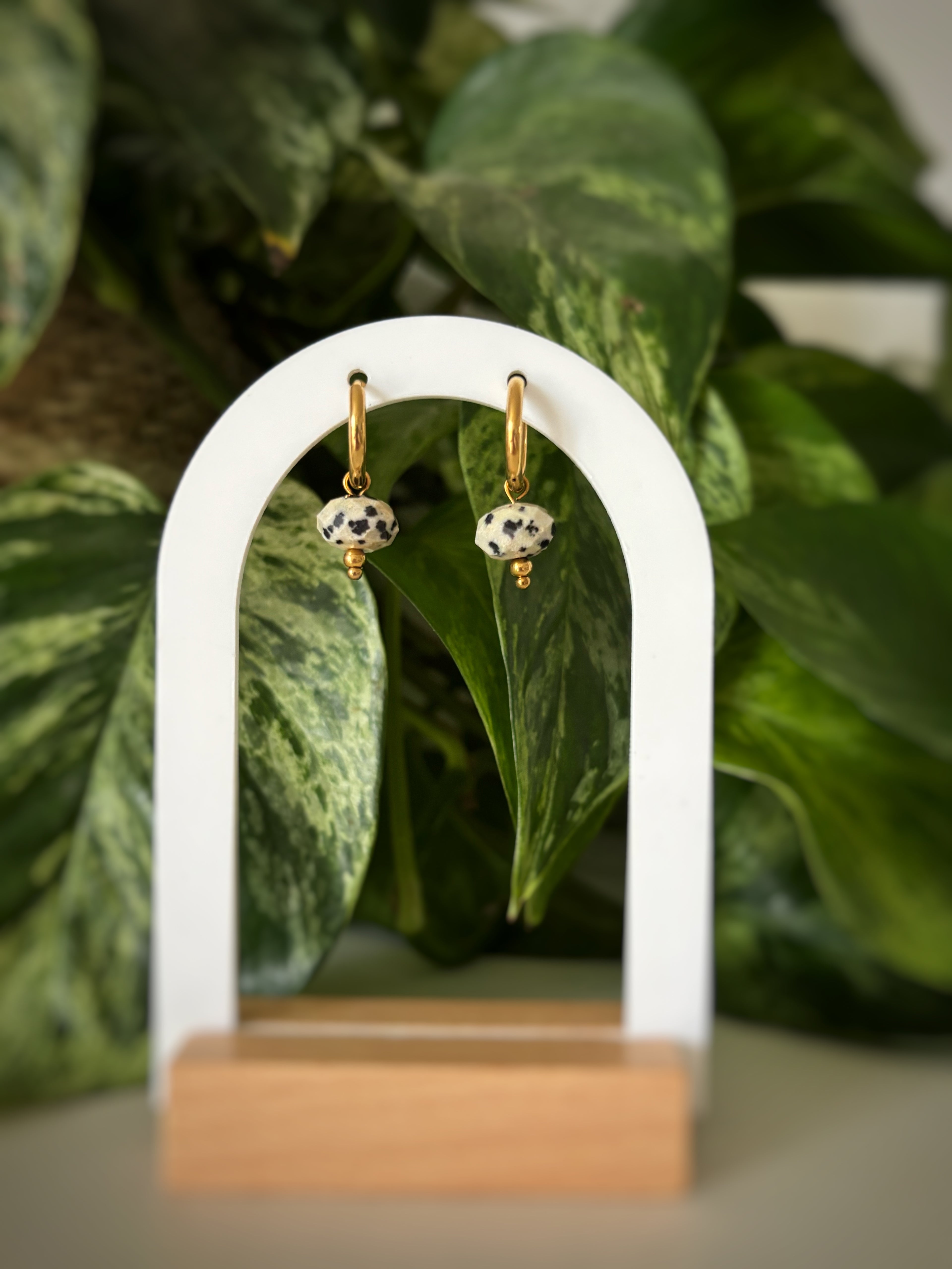 Boucles d’oreilles - Jaspe dalmatien